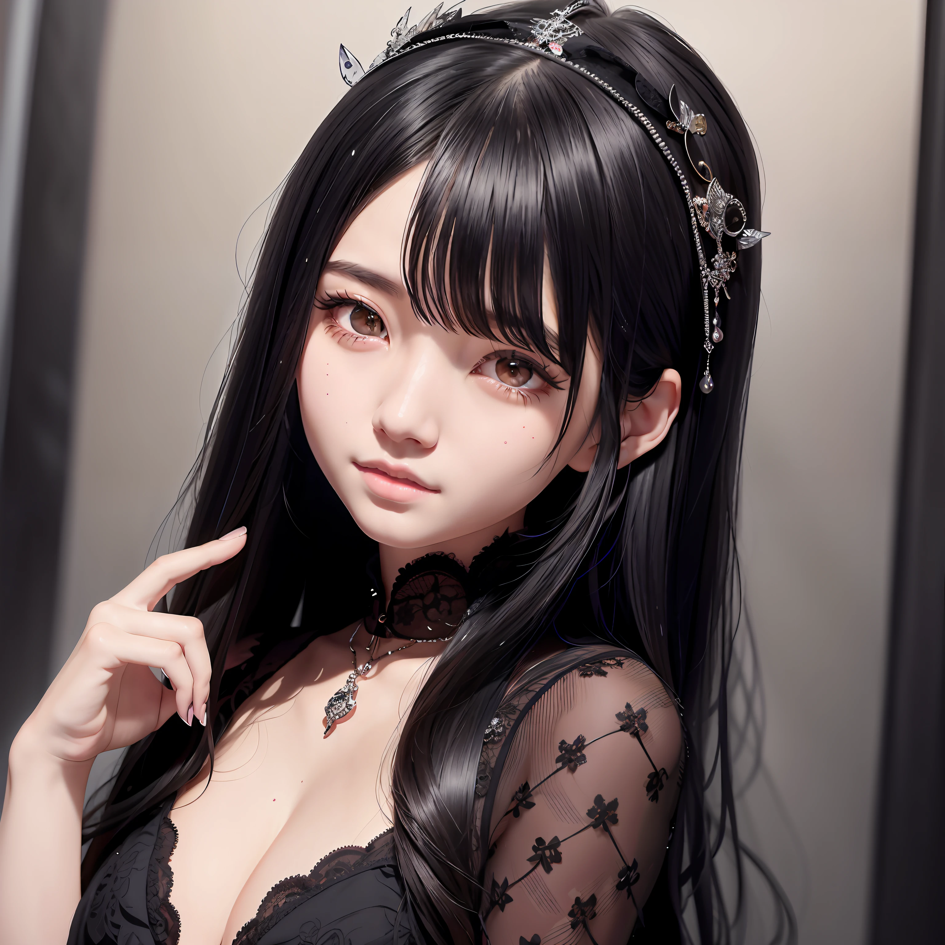 araffe asian woman with long black hair wearing a black dress, 1 7 - year - old anime goth girl, with long hair and piercing eyes, cruel korean goth girl, seductive anime girl, anime girl cosplay, anime girl in real life, black hime cut hair, beautiful anime girl, gothic maiden anime girl, artwork in the style of guweiz