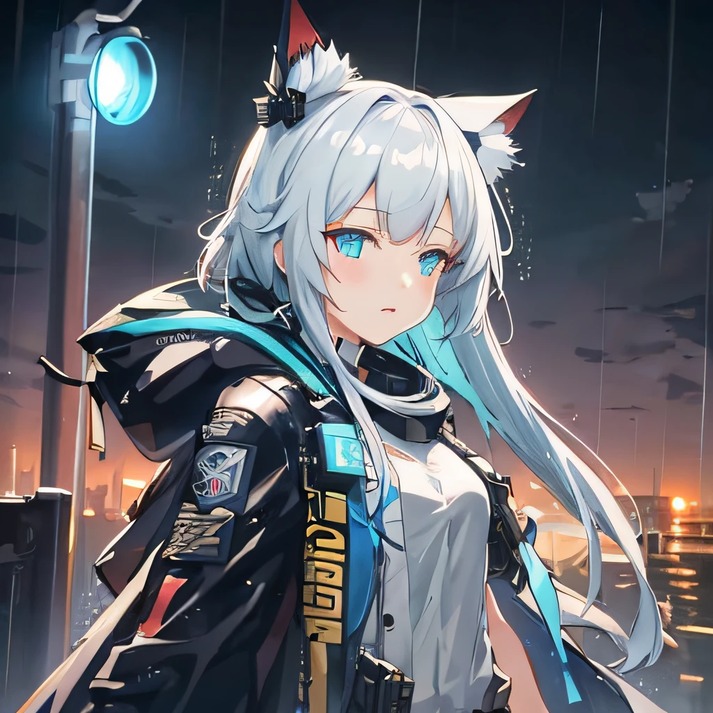 a woman in a black and white outfit standing in the rain, girls frontline universe, from arknights, arknights, girls frontline style, fine details. girls frontline, from girls frontline, girls frontline, nightcore, girls frontline cg, kantai collection style, anime wallpaper 4k, anime wallpaper 4 k, anime style 4 k, anime style. 8k