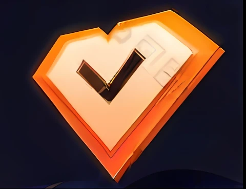 Close-up of heart button with tick, game icon stylized, character icon, valorant style, heartstone original art style, item art, heartstone, 《Intrepid Covenant》game style, is this loss?, V tuber, valorant, 3 d icon for mobile game, Heroic!!!, during night!, legendary item