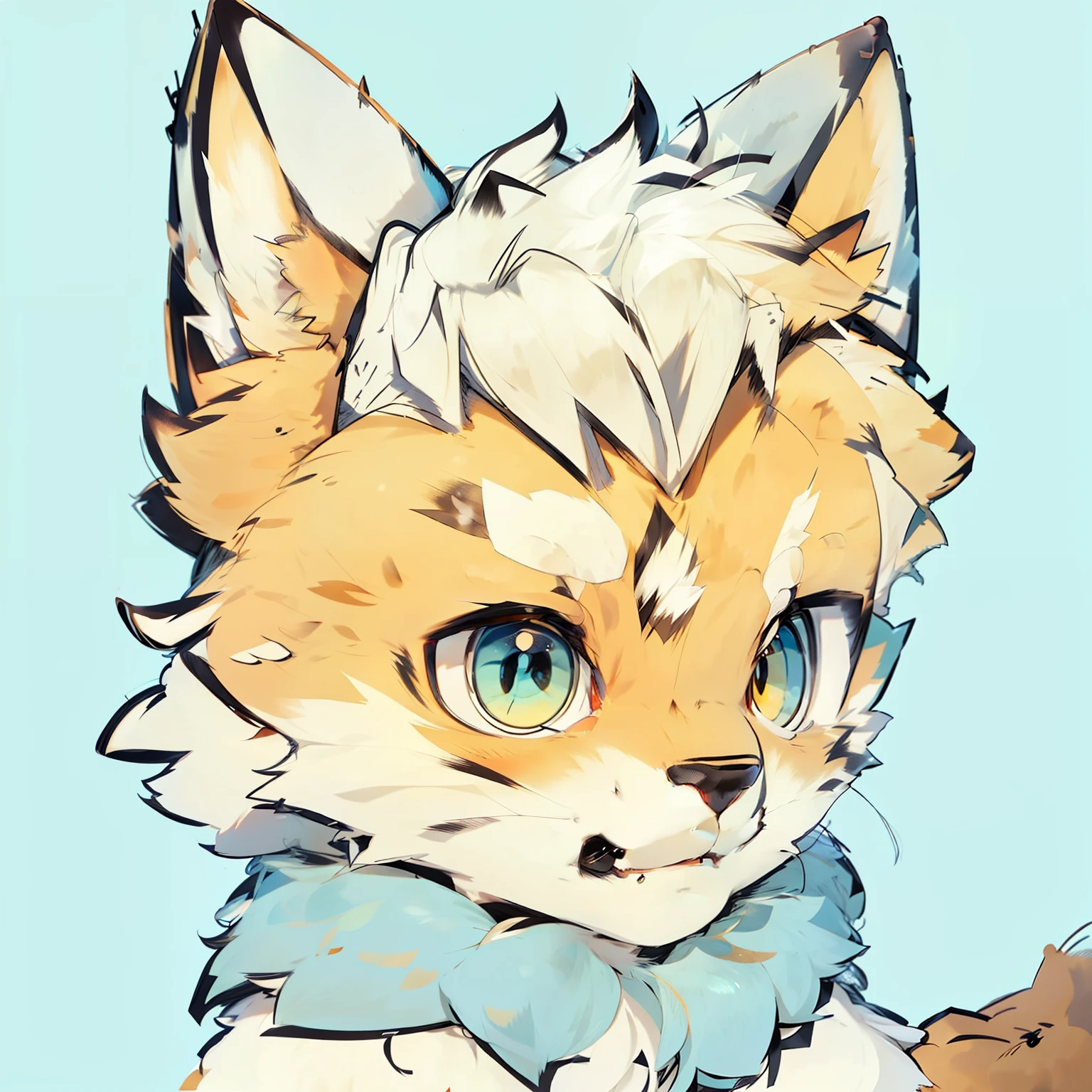 furry,head portrait,adolable,Fluffy hair,fluffy ears