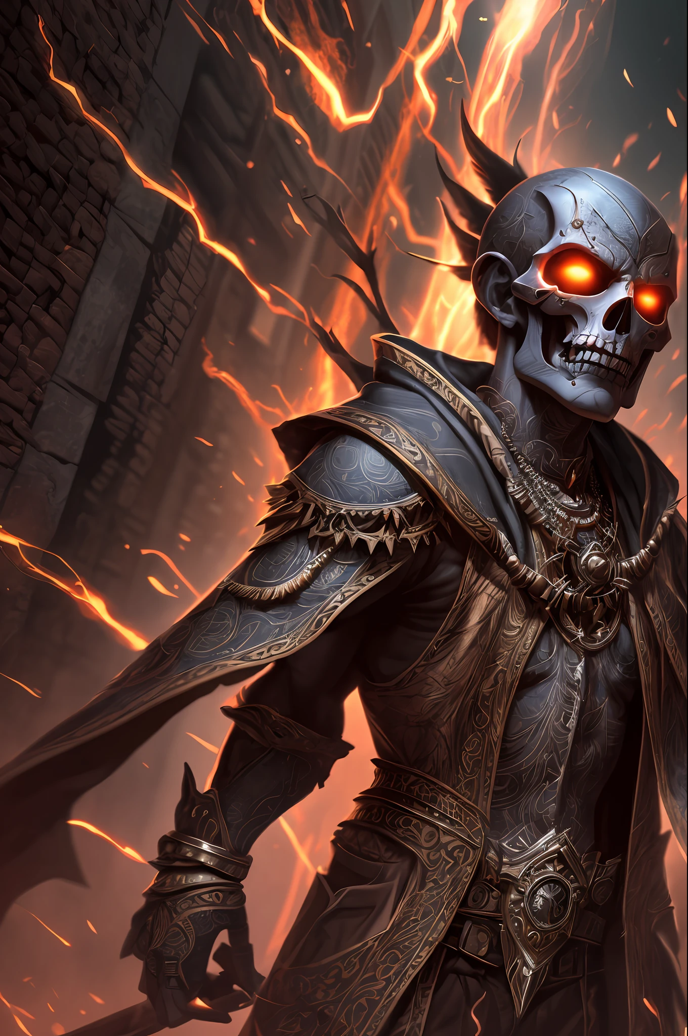 (extremely detailed 8k wallpaper),a medium shot photo of a fearful necromancer, intricate, high detail, dramatic