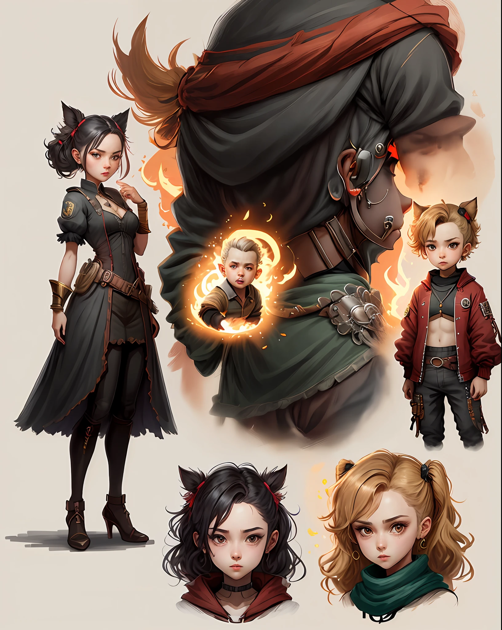Multi-element,Character design,Three View