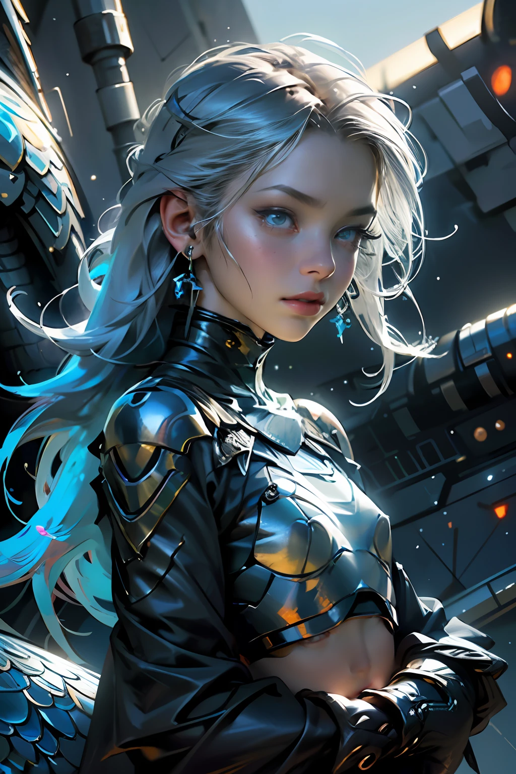 full body shot, a mermaid gazing across the horizon, her eyes filled with glorious intelligence, vibrant gold lined scales with beautiful flecks of silver, blue eyes, small frills along his head and chin, volumetric lighting, detailed eyes, detailed claws, detailed body, detailed scales, ultra detailed, HDR, 8k, detailed lighting, hyper realistic, ultra intricate details, octane render, portrait, depth of field, sharp focus on subject, elegant, ultra realistic details, photorealistic