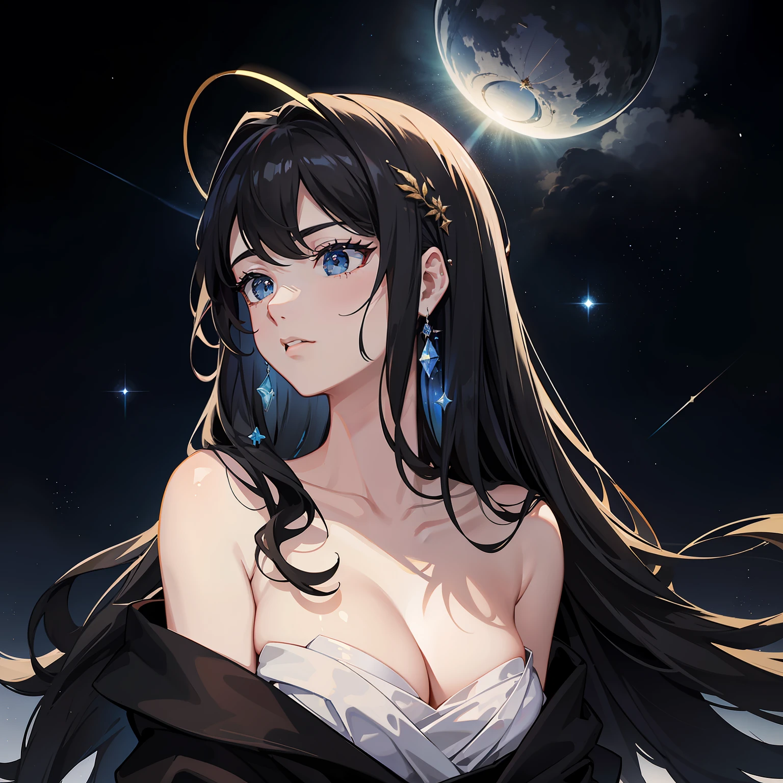 God，God of creation，Kamimei，lorde，The halo，Noble，elegant,fall，upper sky，starrysky，Fall