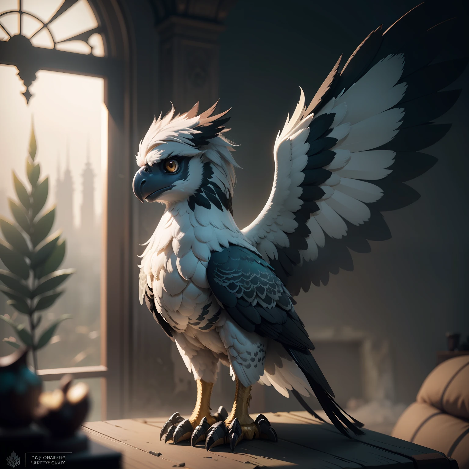 My Little Pony griffon, harpy eagle griffon, mlp griffon, griffon, gryphon, harpy eagle, masterpiece, best quality, high quality, extremely detailed CG unit 8k wallpaper, award winning photography, Bokeh, Depth of Field, HDR, bloom, Chromatic aberration, photorealistic, extremely detailed, trending on artstation, trending on CGsociety, intricate, high detail, dramatic, mid-journey art, volumetric lighting