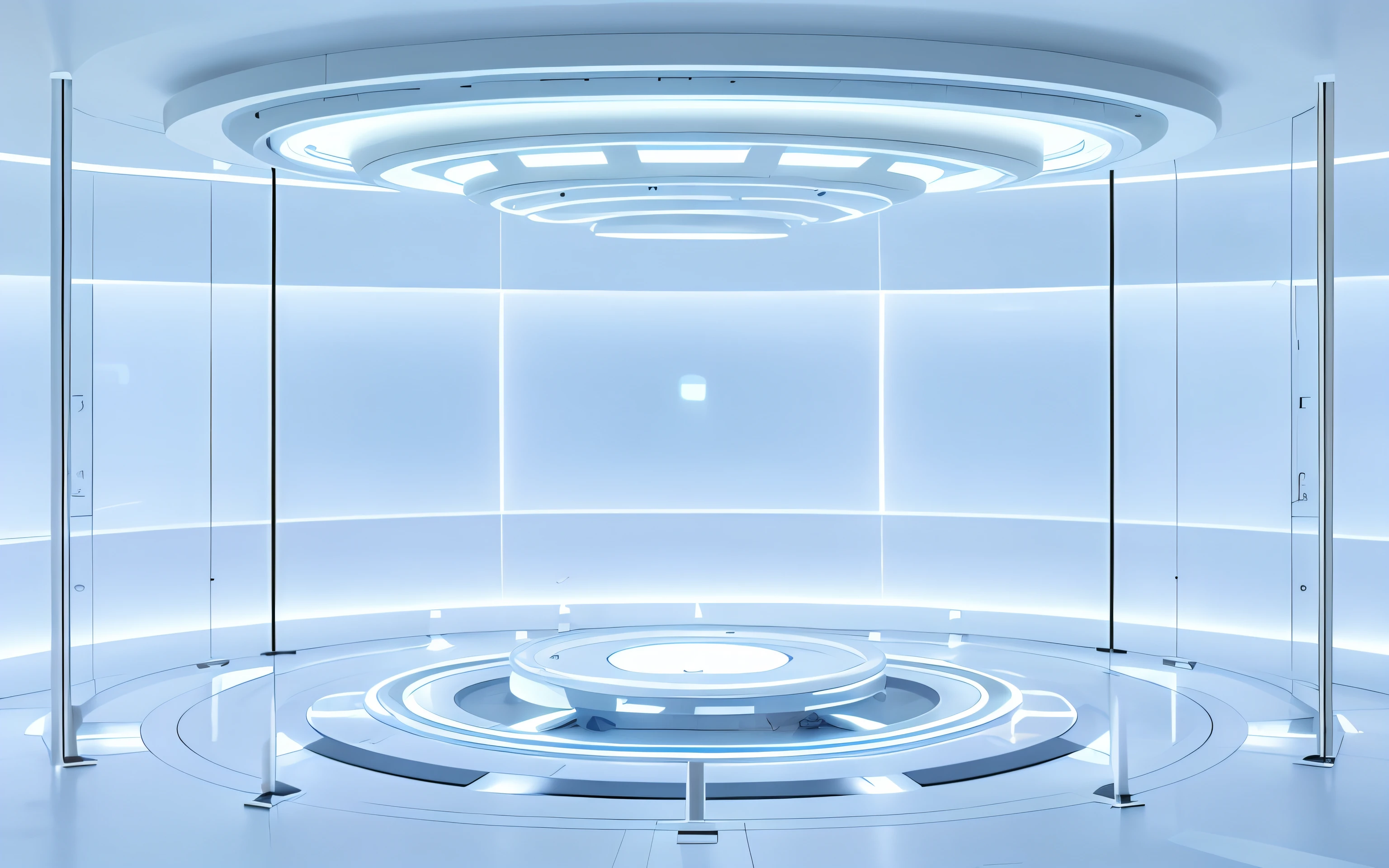 Overall gray，Circular glass structure and circular light room, futuristic room background, futuristic laboratory, in futuristic laboratory room, futuristic scientific laboratory, futuristic space ship interrior, Futuristic room, Futuristic setting, futuristic space station, fundo futurista, futuristic hall, Futuristic production facility, futuristic interior, background space station, in a futuristic spaceship, futuristic environment, Spaceship corridor background