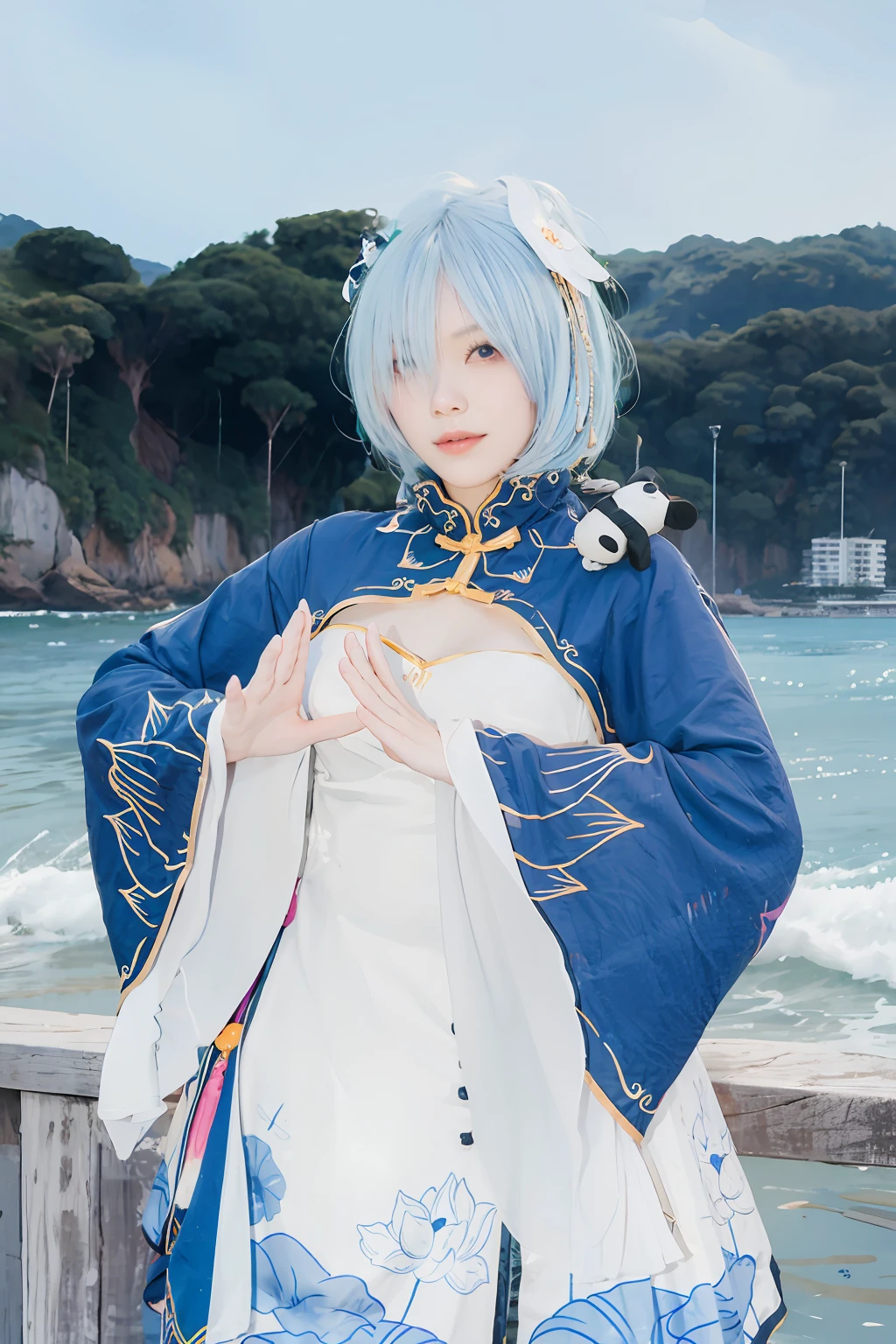 Background with,blue-sky,baiyun,beachside