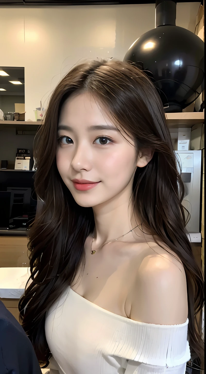 - [ ] photorealistic:1.37, masterpiece, best quality, raw photo, absurdres, uhd, 1girl, wavy hair, brown hair, seductive , looking at viewer, in the large meeting room of the office in the high tower office building in  Tokyo ,Tokyo tower,intricate detail, detailed background, detailed skin, pore, highres, hdr , presentation to ten men , beautiful model, soft light to the face,JP_MODELS,white shirts uniform , midium breasts, a 30 yo woman