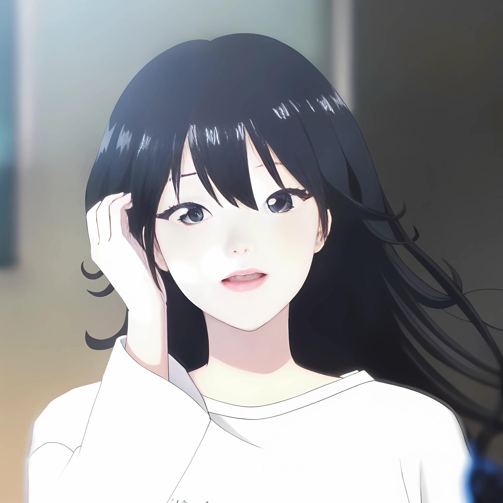Aesthetically pure reason to fall in love with her Li Shiya twice white blouse shorts