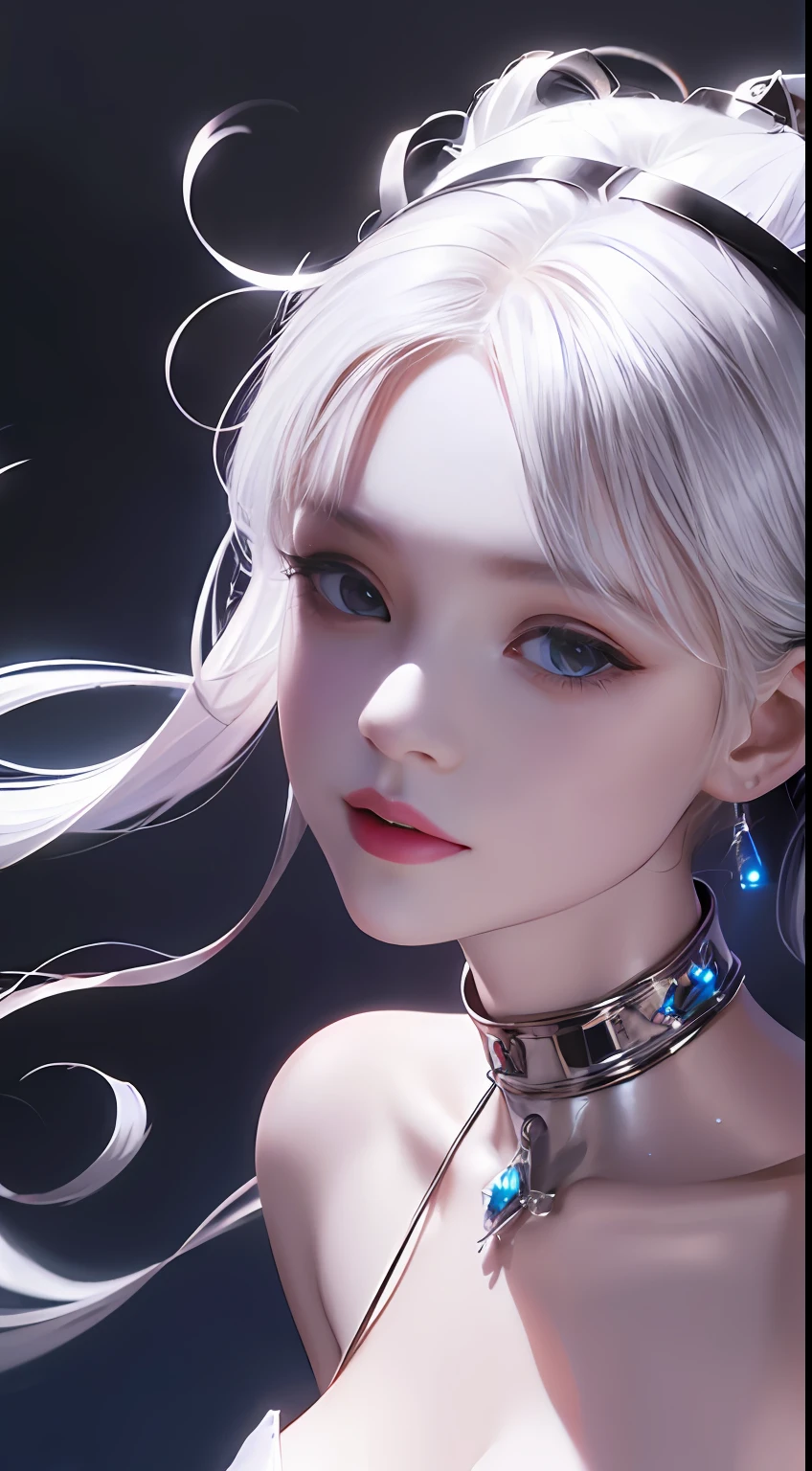(((A girl)),delicated face,The face of Eros,Good looking Chinese woman,Cover your mouth and laugh,Abstinence,Large breasts,Superskirt,Irridescent color,The Arthur effect, Transparent body, Gradient translucent glass, Caustics, transparent glass texture, Irridescent color, Designed by Dietrams, Simple, Glows in high detail, white backgrounid, industrial design, studio lit, C4D, OC renderer, Clean shadows, 4K