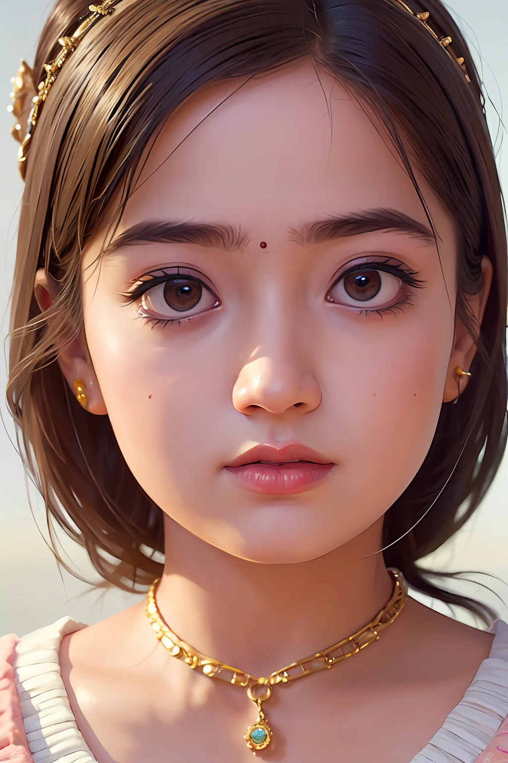 Portrait of cute baby Childlike Empress from Never Ending Story, cute baby face, amazing digital ilustration By artgerm By cgsociety, amazing lighting, pixar style, bluesky studios, ultra details