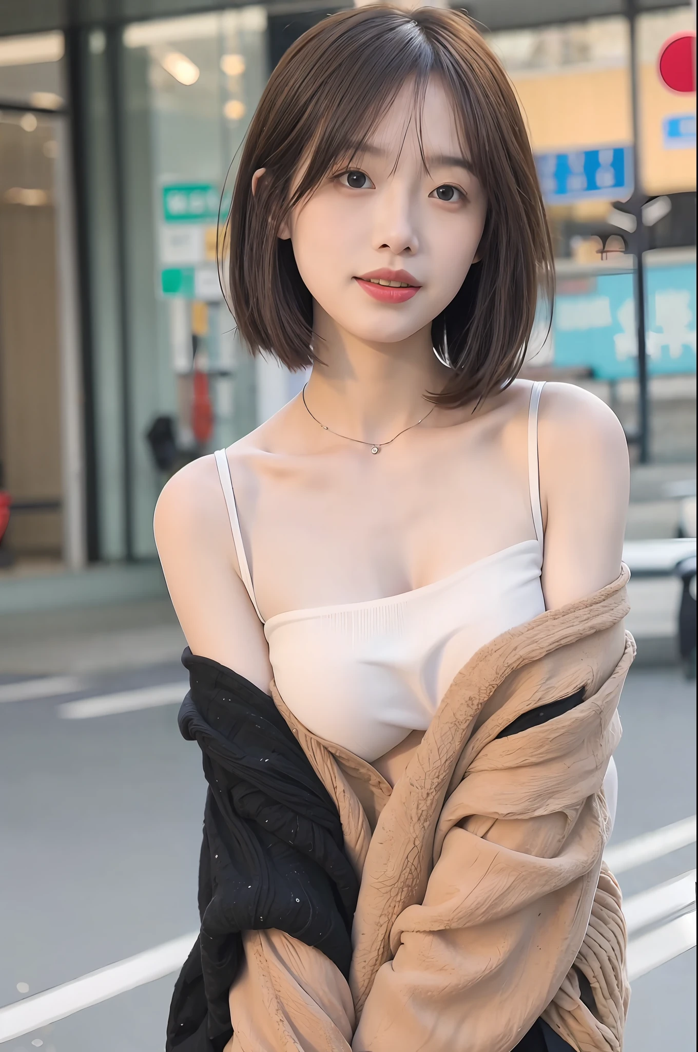 mix4, (8K, RAW images, best qualtiy, tmasterpiece: 1.2), (realisticlying, Realistic pictures: 1.37) ,1girll, adolable, scenecy, the night, Sateen, dampness, profesional lighting, photon maping, Radio City, Physically based displays, Bandeau,无袖,cropped shoulders,Crop topping,adolable,shyexpression,