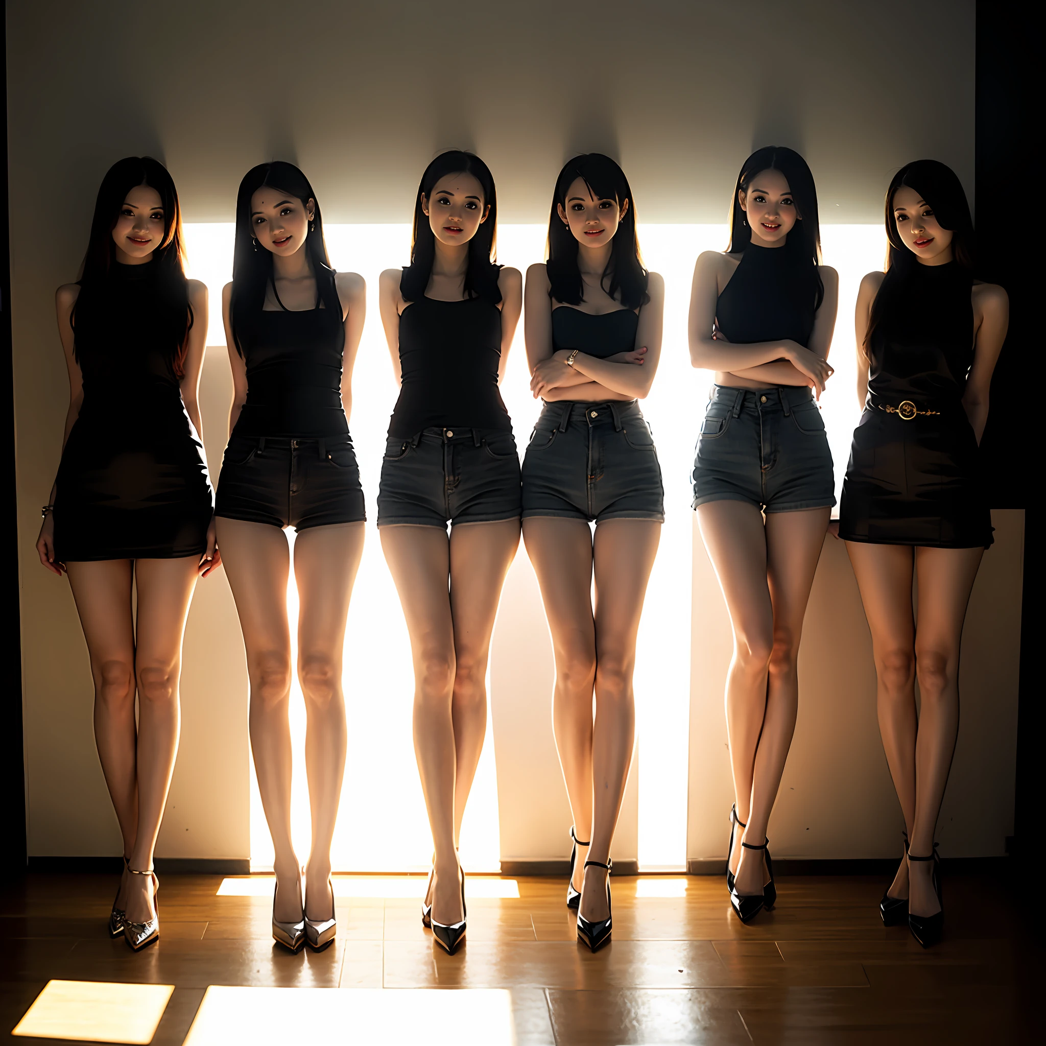 Art model in the studio，Beautuful Women，A group of people watched her draw，Outstanding light and shadow