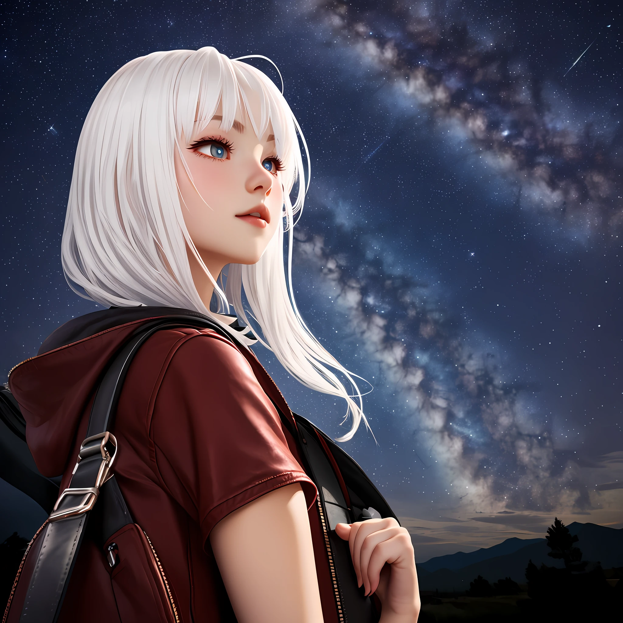 A white-haired girl who travels the starry sky