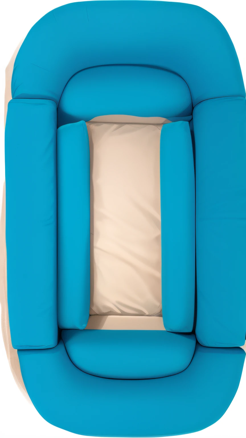 There is a blue cushion on the back of the chair, bird's eyes view, viewed from bird's-eye, dreamy soft, seaview, bird's eyes view, top - view, bird's eyes view, top - down view, Top-down view, Corners, Comfort, rivers, Bird's eye view, teals, Bangalore, Cyan, soft pads, jia