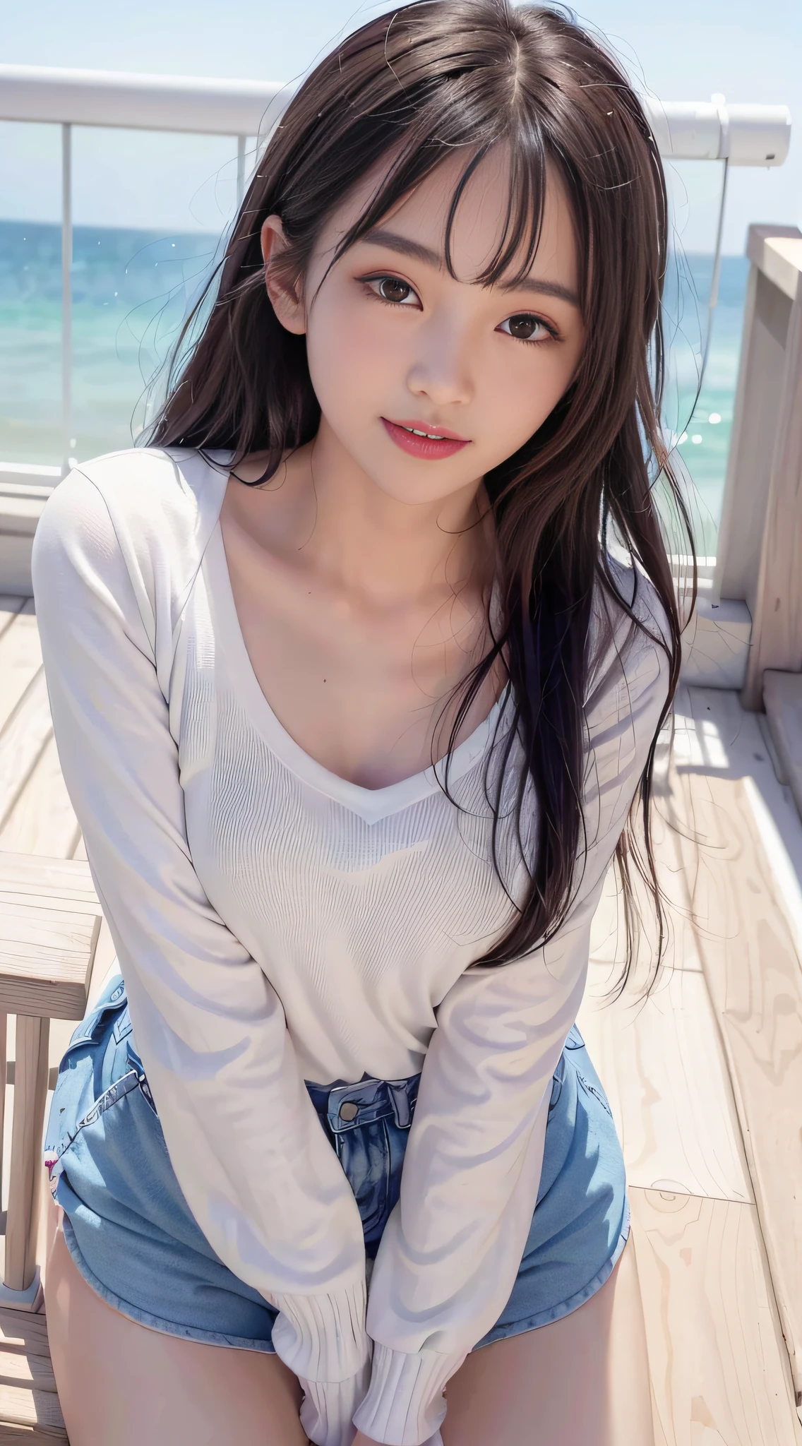 one cute girl in uniform, (masterpiece, best quality:1.2), ultra high res, (photorealistic:1.4), detailed skin, cinematic lighting, friendly, intelligent, conversation engaging, happy, kind, energetic, cheerful, creative, with sparkling eyes and a contagious smile