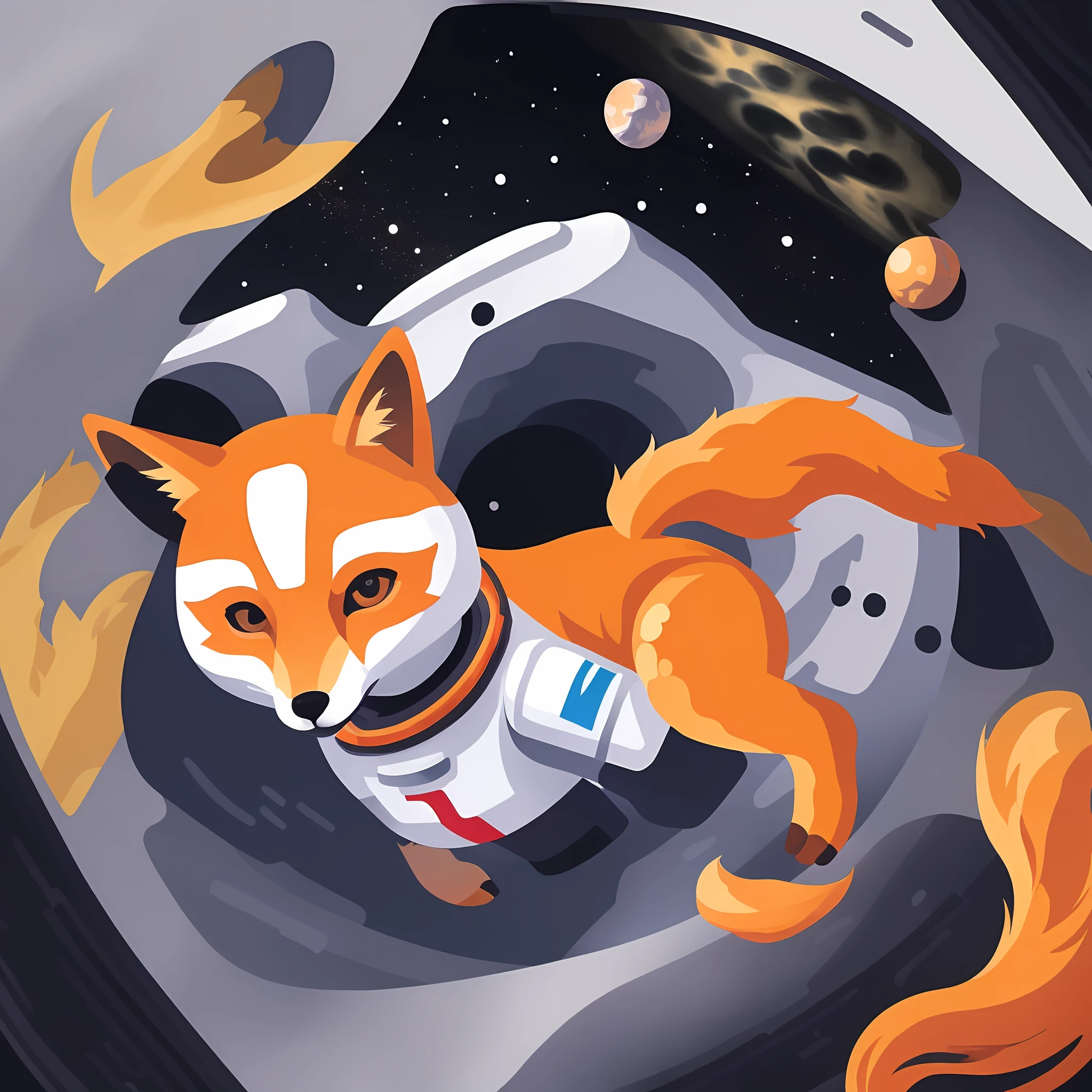 An astronaut fox in space
