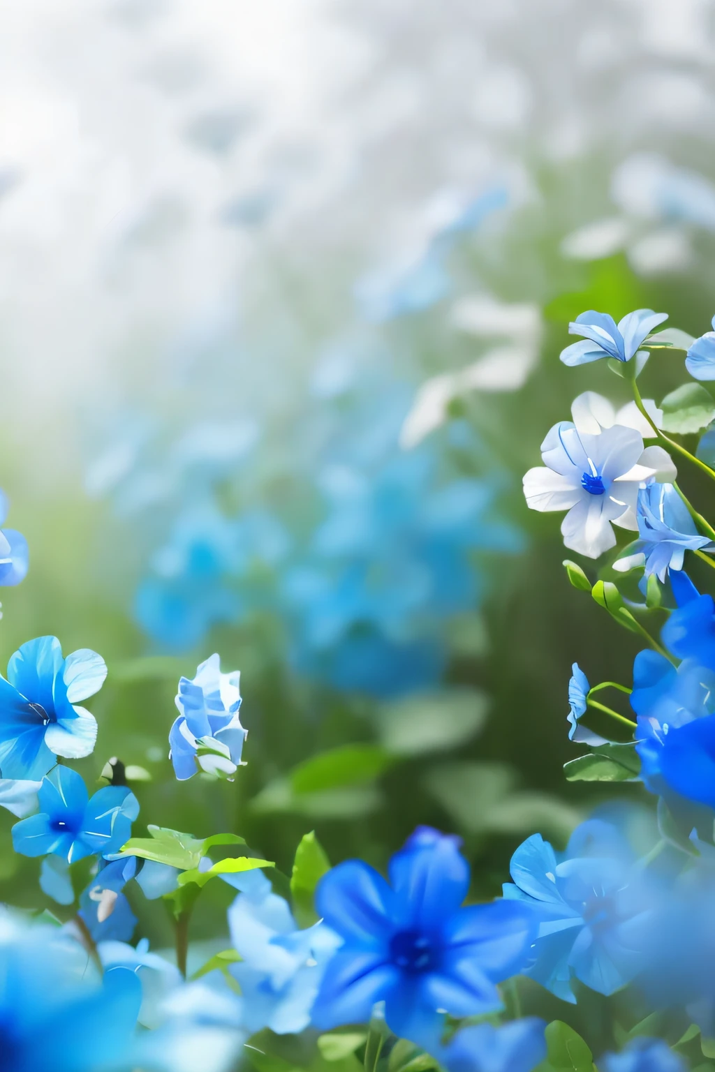 Blue bellflower，blue colors，Dreamy blue flowers，Dreamy