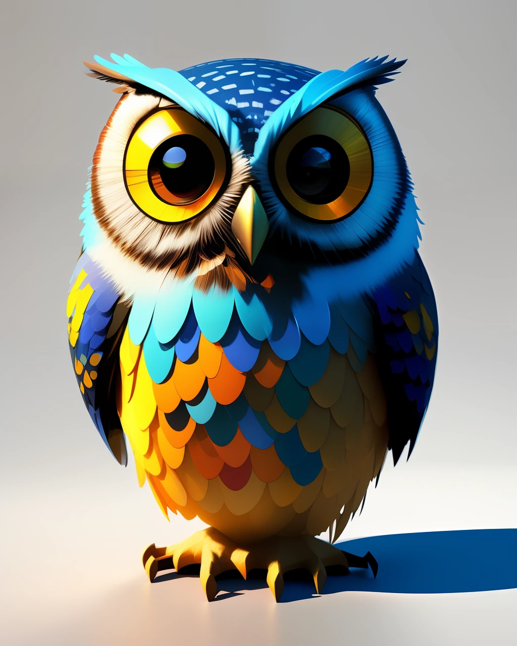 Owl 3d rendered Pixar style model by Hiroaki Takahashi Art Ultra Perfect Composition 3d liquid detail fluid acrylic by Greg Toccini, James Gilead, Joe Fenton Kate, Butcher Bosch, dan munford, Kandinsky Art Style [Collage] [spatter] [streaked] [crop] [cut]