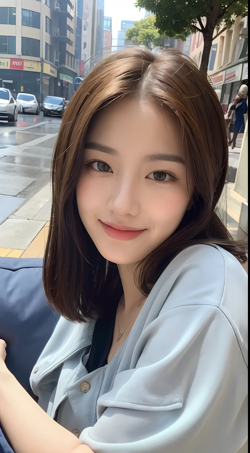 ((Best Quality, 8k, Masterpiece: 1.3)), Focus: 1.2, Perfect Body Beauty: 1.4, Buttocks: 1.2, ((Layered Haircut, Breasts: 1.2)), (Rain, Street: 1.3), Highly detailed face and skin texture, Fine eyes, Double eyelids, Whitened skin, Long hair, (Shut up: 1.3), smile, on the sofa