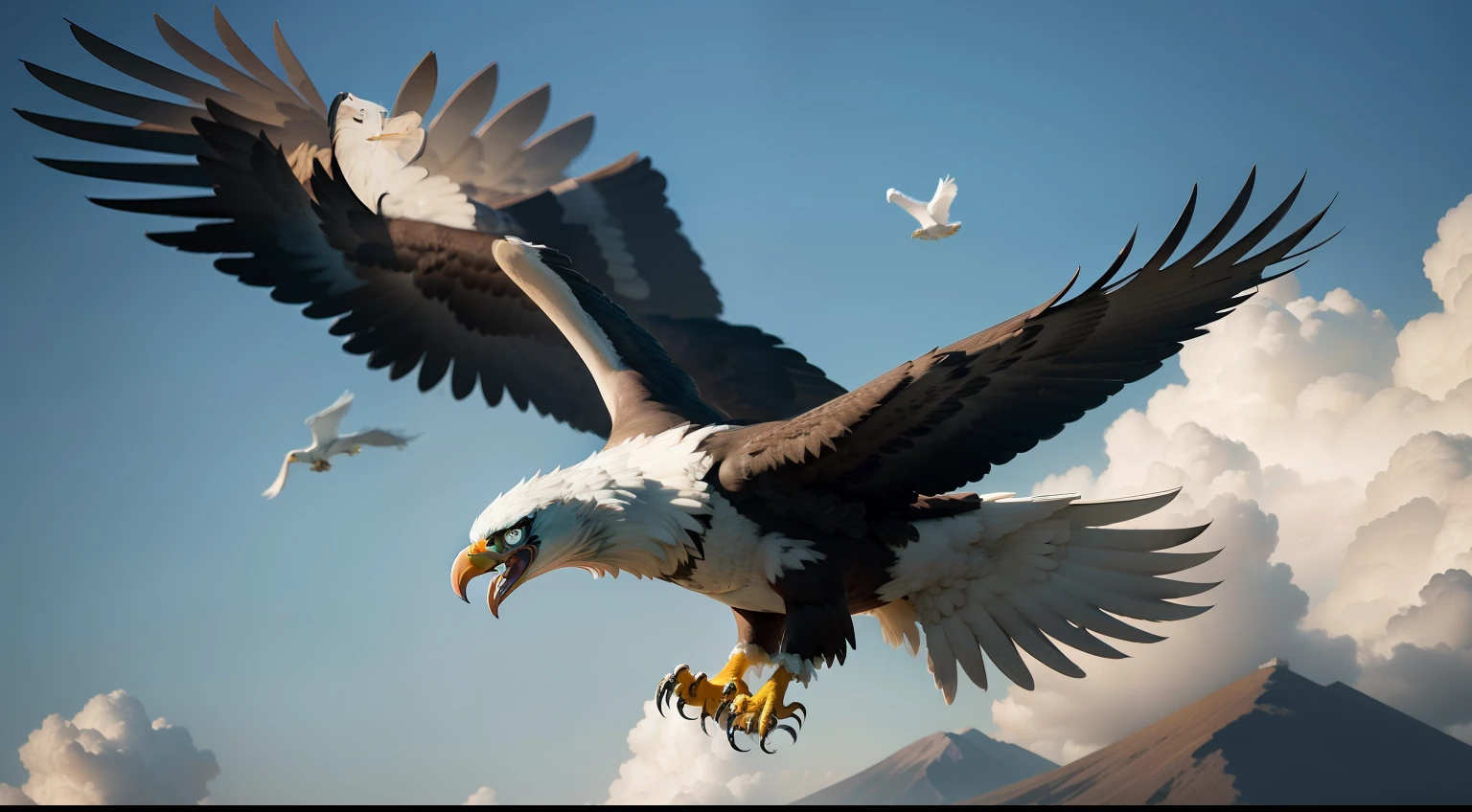 Eagles flying