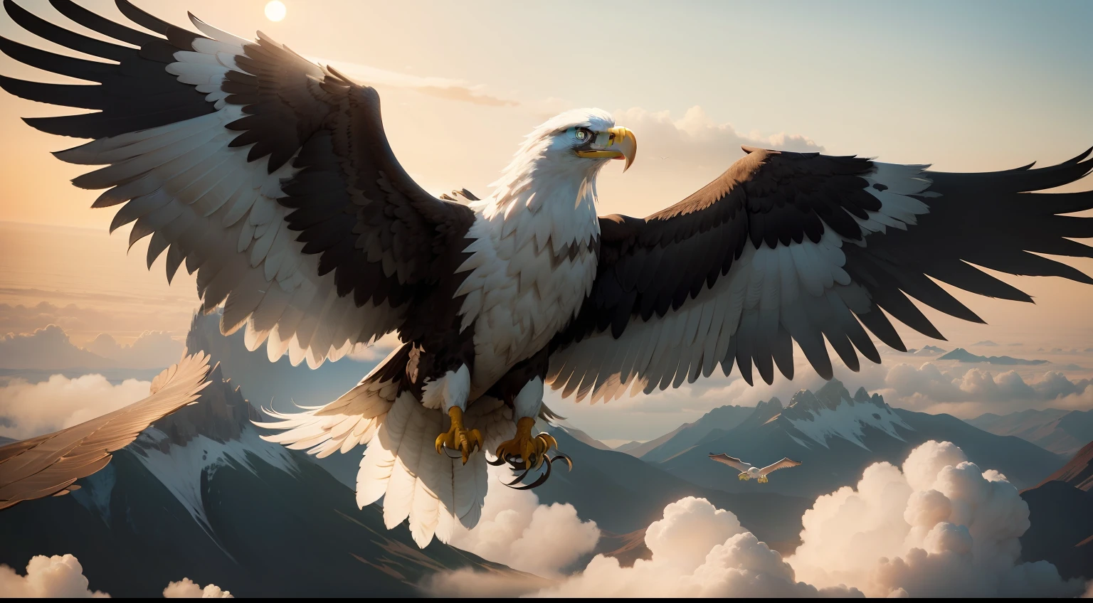 eagles flying together