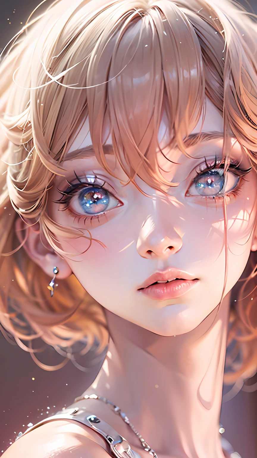 (Photorealistic:1.4), (Masterpiece, side-lighting, fine detailed beautiful eyes: 1.2), Masterpiece*Portrait, Realistic, 3D face, Glowing eyes, Starry eye shadow,Shiny hair, Glossy glossy skin, Solo, embarressed, (midriff),