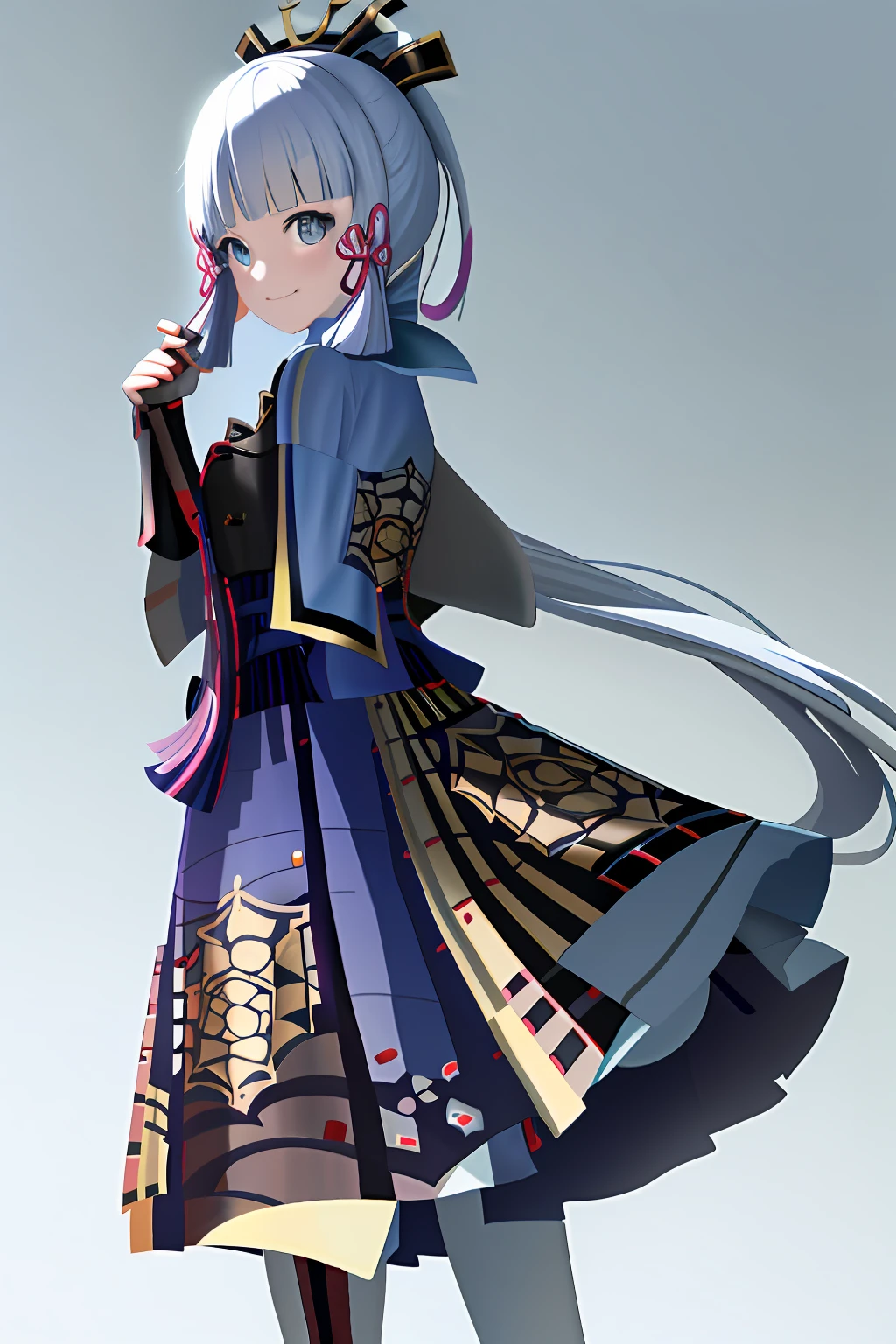 masterpiece, highres, best quality, 1girl solo, kamisato_ayaka, smile, kimono