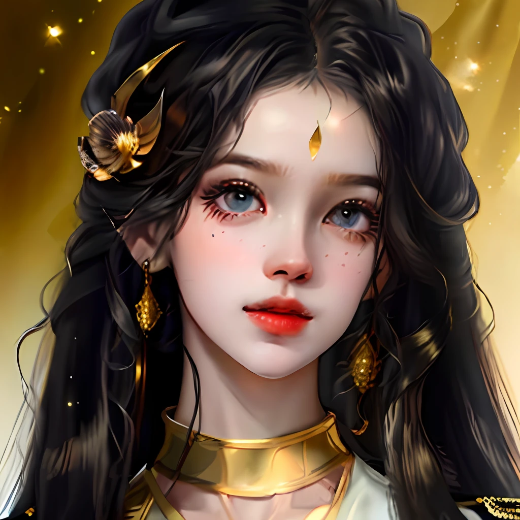Extra-long black hair,Golden vertical pupils,femele,