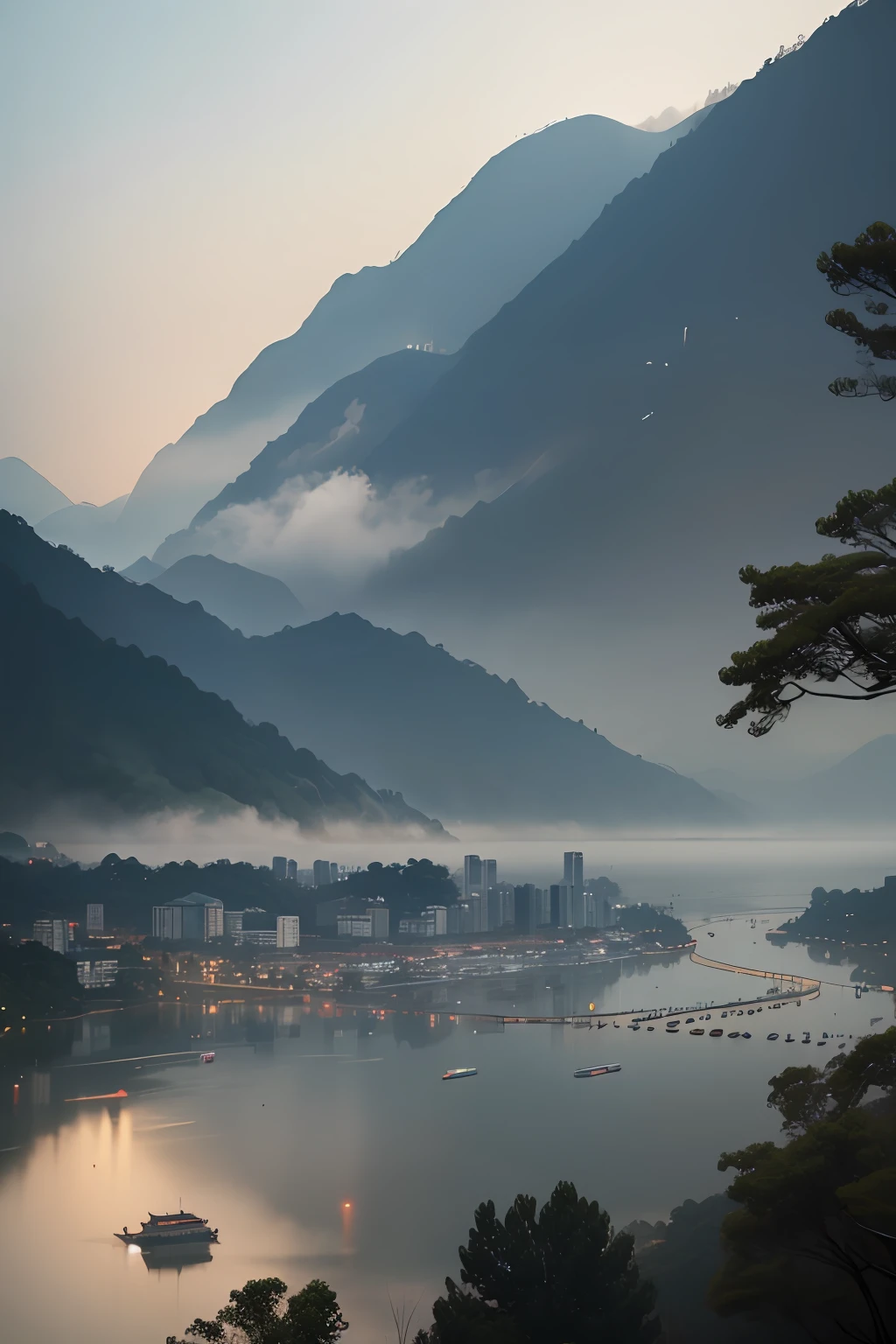 West Lake smoke and rain --auto