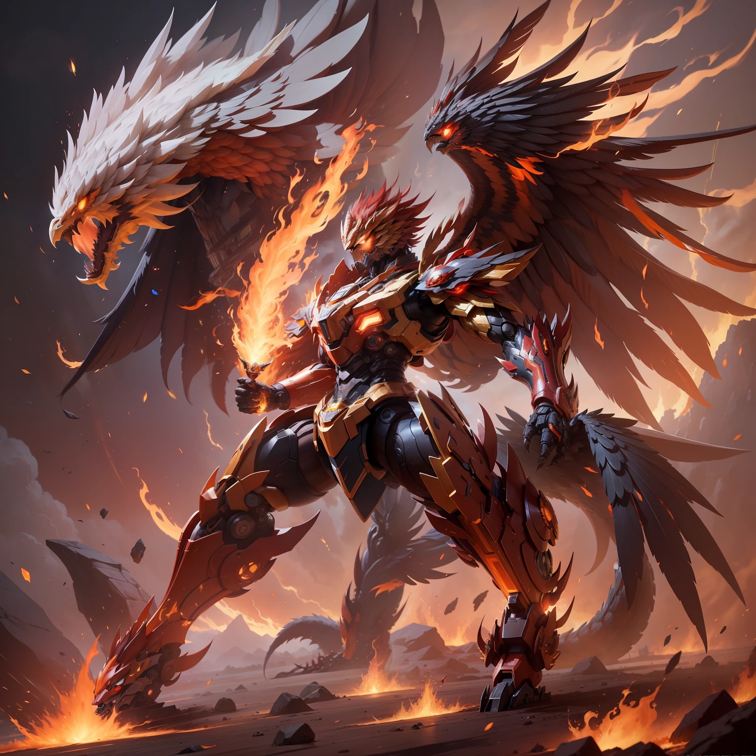 Zuhuang Mecha is a fictional mecha character，Commonly found in science fiction works。The ancestral phoenix combines elements of the mythical phoenix and the dragon，Symbolic strength、火焰、Regeneration and absolute domination。Therefore，The Ancestral Phoenix Mech is usually designed to have great firepower、A mech with regenerative abilities and dominance。 Ancestral phoenix mechs usually have beautiful phoenix shapes and dragon-like body structures，It also has powerful flame breathing and flame shield abilities。It can spew fiery flames，Burn the enemy to ashes，And use the Flame Shield to defend against enemy attacks。 Additionally，The Ancestral Phoenix Mecha also possesses powerful regenerative abilities，It heals itself quickly and recovers from injuries，Allowing it to be able to fight consistently in combat is not easy to defeat。It can speed up self-healing by releasing flame energy，At the same time, Regenerative power is used to restore damaged parts of the body。 In the storyline，The ancestral Phoenix Mech is often used to fight evil forces or perform important missions。Its powerful flame abilities and regeneration abilities make it a ruler on the battlefield，Able to destroy enemies、Protect your peers，And ensure the smooth completion of the task。
 信息