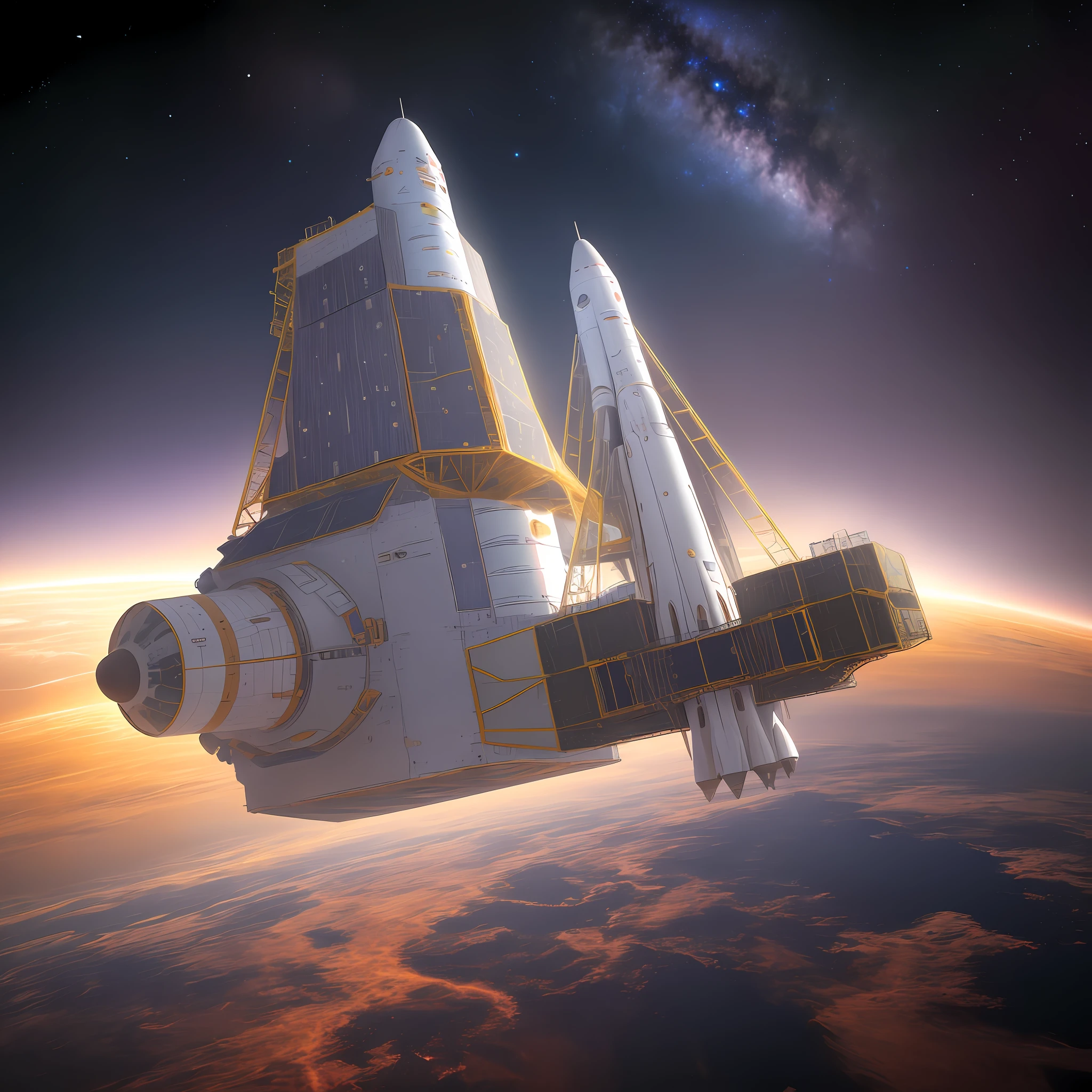 A space craft on far away deep universe