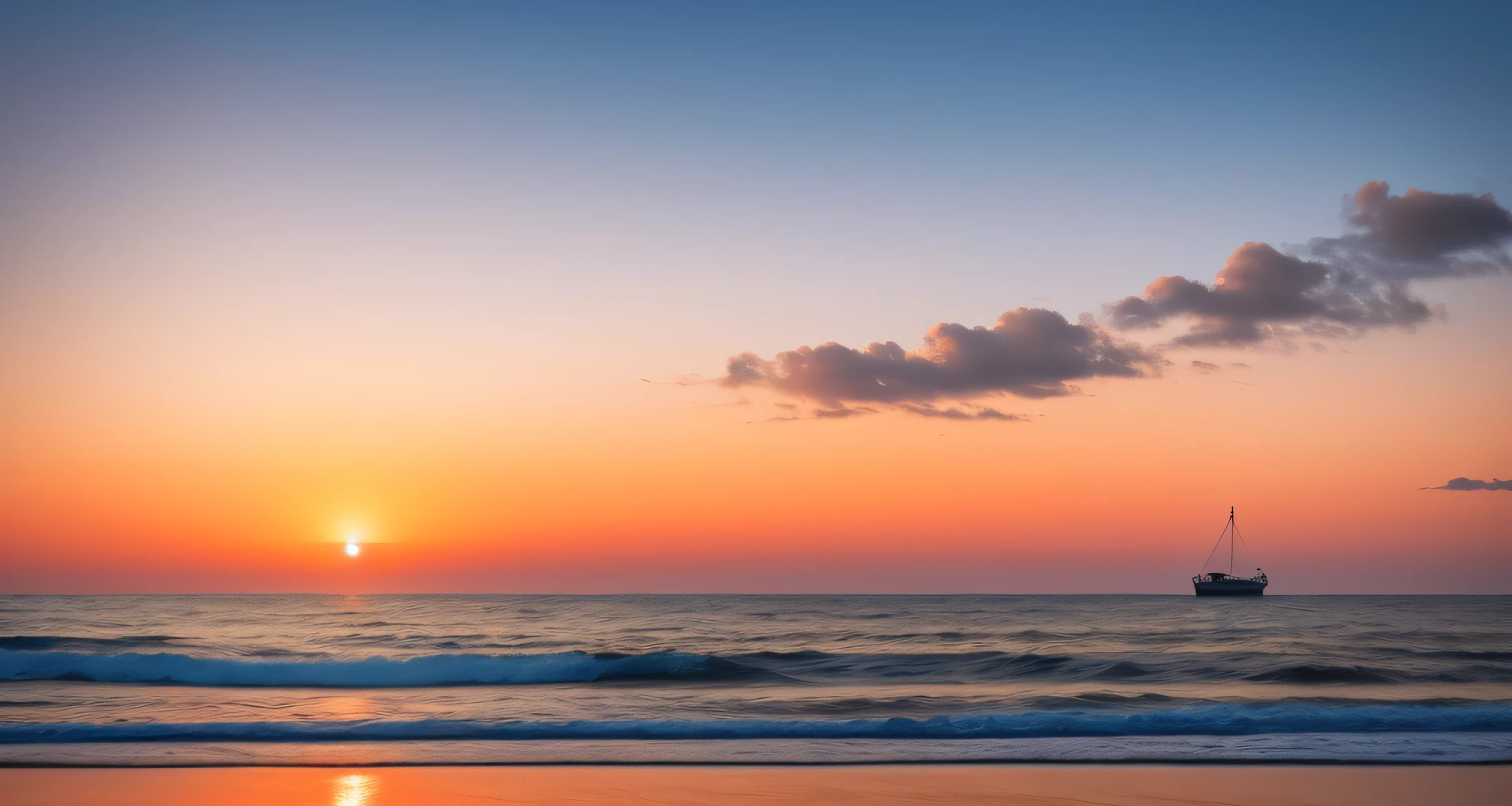 ((masterpiece)), (realistic), (sunset:1.2), (seascape:1.2), (colorful sky), (seagulls:1.1), (beach:1.1), (waves:1.1), (rocks:1.1), (boats:1.1), (reflection:1.2), (silhouette:1.2), (harbor:1.2), (peaceful:1.1), (serene:1.1), (tranquil:1.1), (calming:1.1), (harmonious:1.2),
The sun was setting over the horizon, painting the sky in a breathtaking array of colors. Shades of pink, orange, and yellow blended together to create a vibrant and colorful sky. Seagulls flew gracefully overhead, their wings casting shadows on the calm waters below. The beach was a peaceful and serene place, with waves gently lapping at the shore. Smooth rocks scattered along the coastline, providing a perfect spot for a quiet moment of reflection. Boats floated in the harbor, their masts creating silhouettes against the colorful sky. The reflection of the sky in the water created a harmonious and tranquil atmosphere. As the sun disappeared below the horizon, the sky turned darker, but the sense of calm remained, leaving a feeling of peacefulness and contentment.
