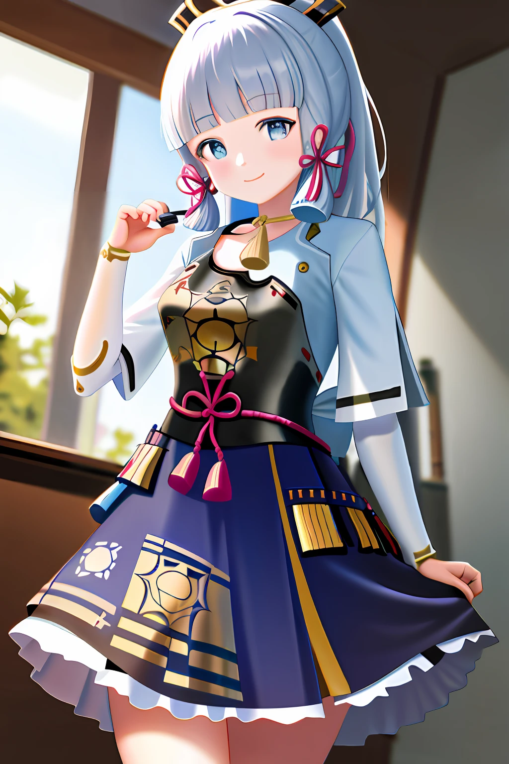 Masterpiece, high resolution, best quality, 1girl solo, kamisato_ayaka, smile,