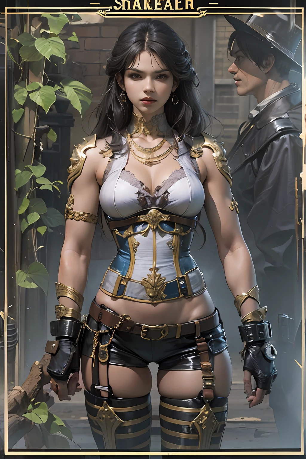 rage face,BDSM,Slaves,rubbery,Black corset,shackle,collars,NSFW,((best qualtiy,8K,tmasterpiece:1.3))),Clear focus:1.2,(layer cut,The large:1.2),Beautiful Women in Perfect Figure:1.4,Slender abs:1.2,Moist body:1.5,Highly Detailed Face and Skin Textur,Detailed eyes,二重まぶた,with long coiled hair,fully body photo,fightingpose,Combat action,nice hand,(Detailed hand movements),Hands clenched into fists,and clench your fist,Bigchest,Thin waist and thick hips,thick thight,long leges,juicy legs,Golden ratio figure,large tall,