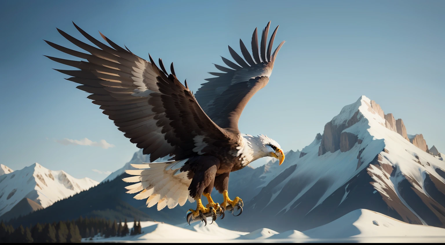 eagle flying over the mountains