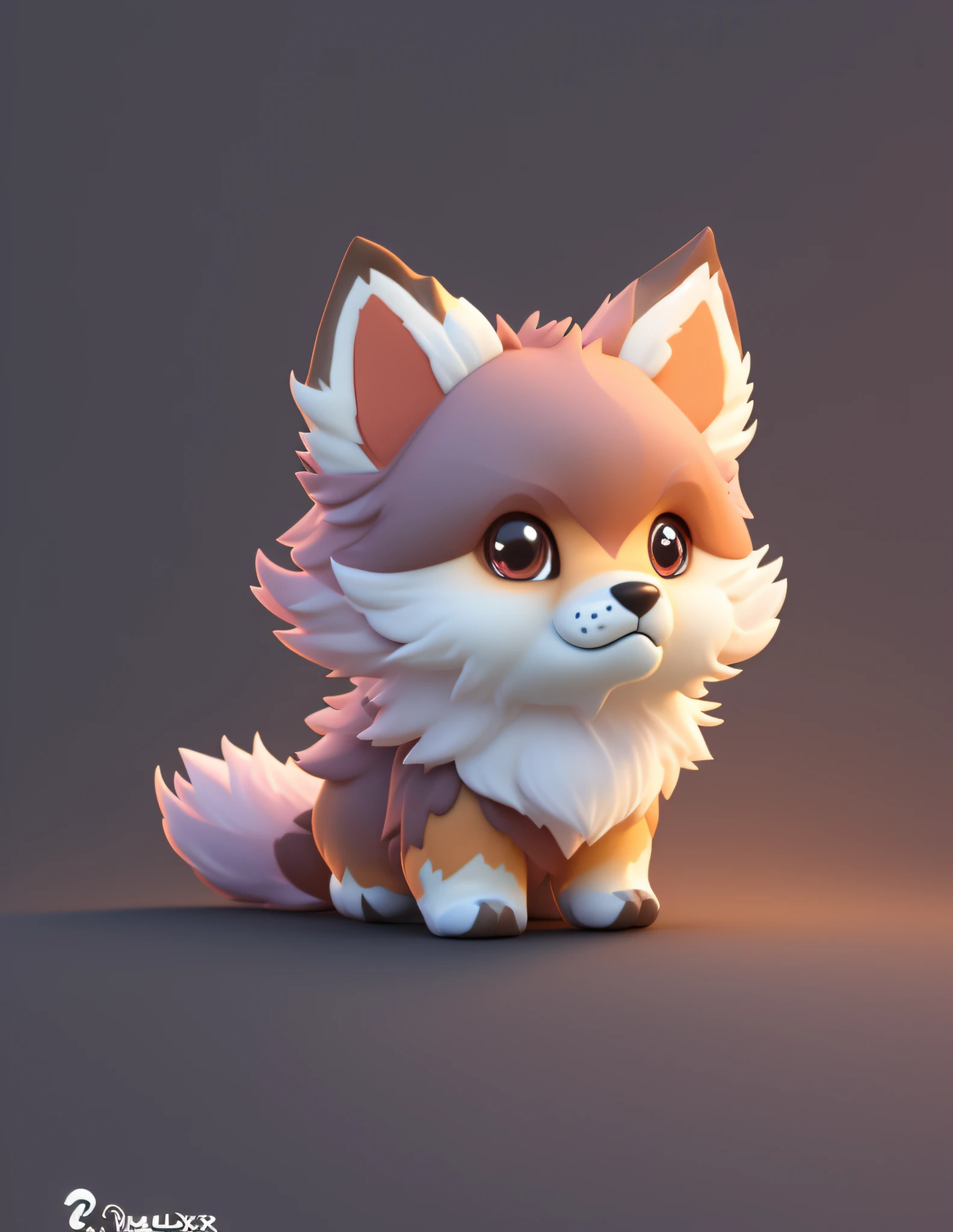 cartoon illustration of a furry little fox sitting on a dark surface, cute detailed digital art, cute 3 d render, adorable digital painting, cute digital art, isometric 3d fantasy cute dog, fox from league of legends chibi, cute fox, 3 d render stylized, stylized 3d render, blender eevee render, stylized as a 3d render