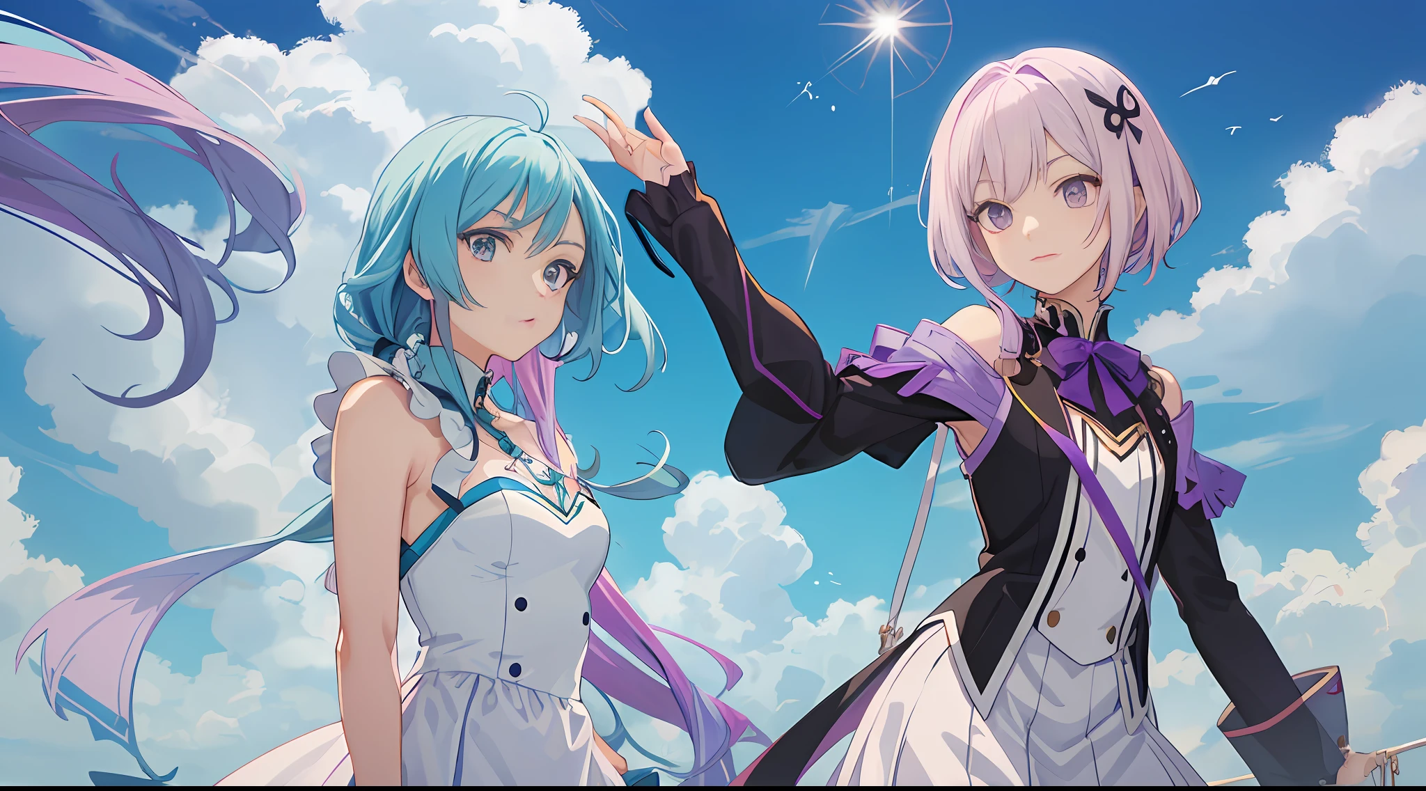anime - foto estilo de uma mulher com cabelo roxo e uma jaqueta preta, pose de anime bonito, okata kazuto, personagem de anime feminino, mulher bonito de anime, arte cg anime liso, mina de anime alto com olhos azuis, with vivid purple eyes