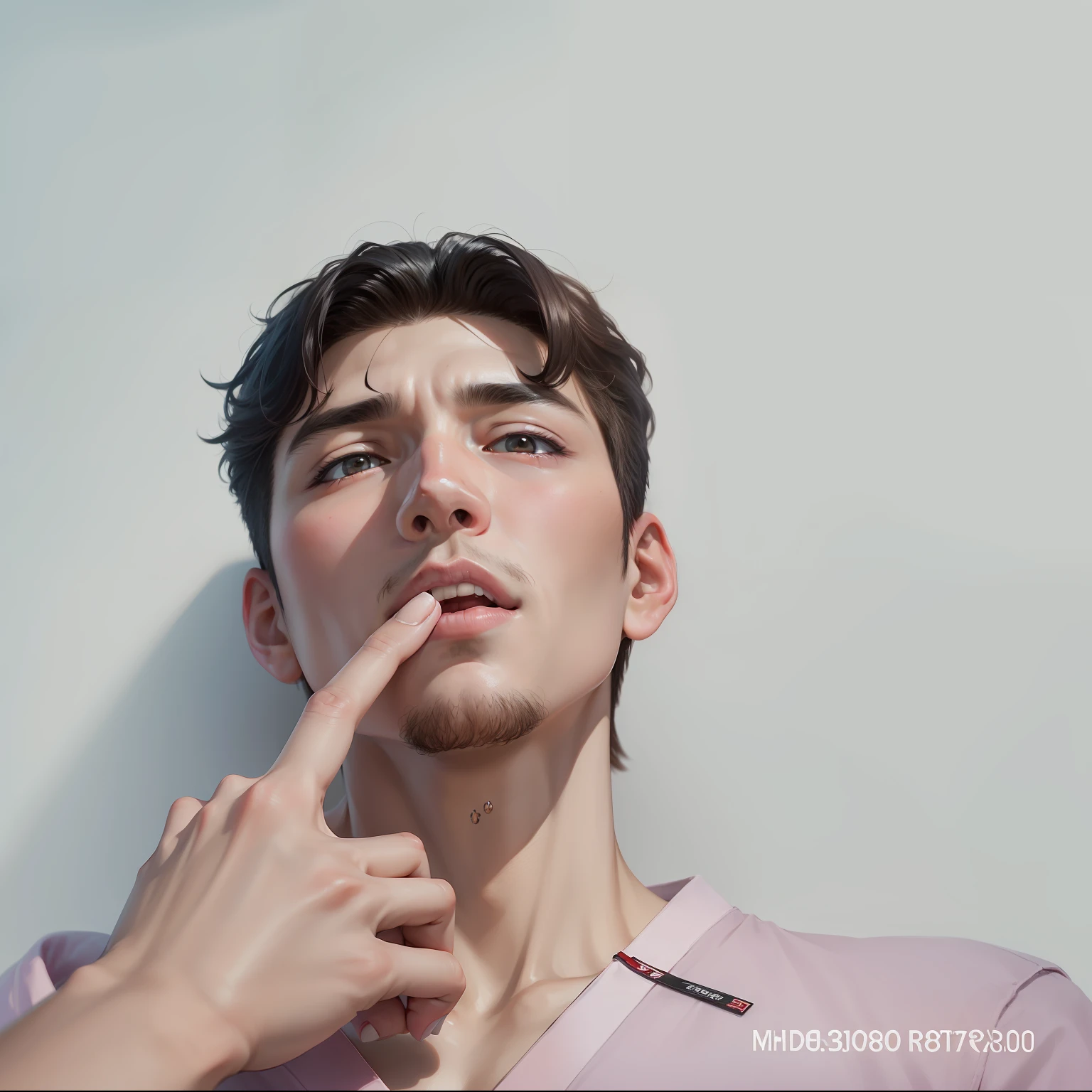 (Best quality, 8k, 32k, Masterpiece, UHD:1.2), handsome boy, two block hair, teen, japanese boy, deyailed fingering, midle closed eye