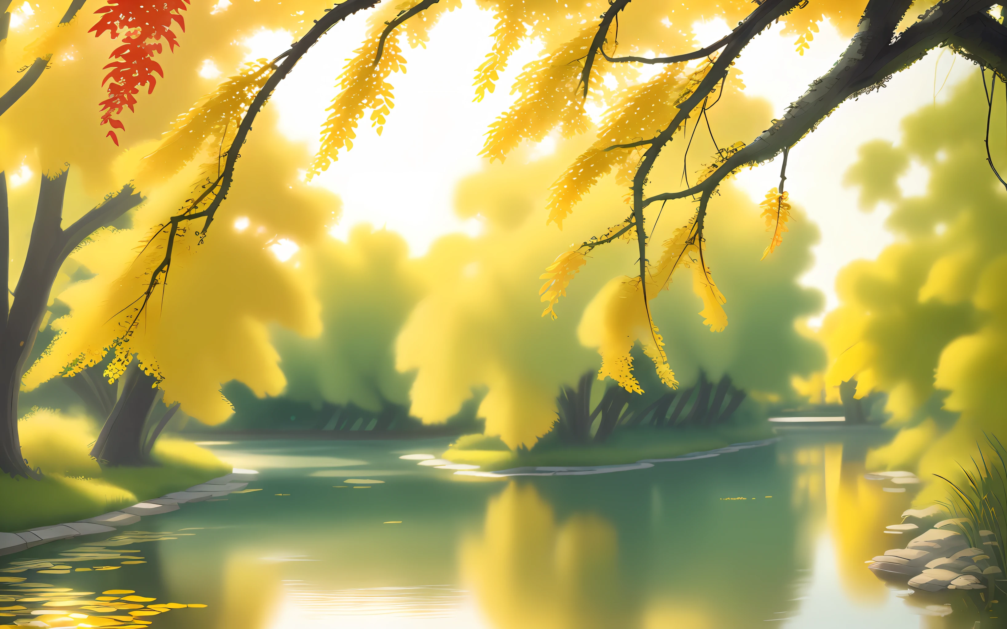 late autumn,Feeling nostalgic for Xiao,A trace of sadness welled up in his chest。thereupon,Take advantage of a sunny day,Revisit the charming creek of your childhood。A few old willows,Graceful,The wind blows the willow branches like the long hair of an old man。The river is slightly hobbled,Knead a bend of golden light。Sparkling,Reflecting the sparse silhouette of weeping willows。If it's summer,Xiaohe is like a kind old man,Carry us in the river,Gently stroke。In the evening,It fell asleep,It makes everything feel warm and peaceful,Pulp sound alas,Pull me back from the good memories。This late autumn river in front of you,Like a thin old man in the sassy autumn breeze,Deep and solemn。Yellow leaves fall into the water,Drift with the waves。The river gently kisses the gentle and amorous sandy bank,It seems to be wiping the wound for it。The weeping willows on both sides of the bank are no longer flourishing,It's that there are few branches and leaves...