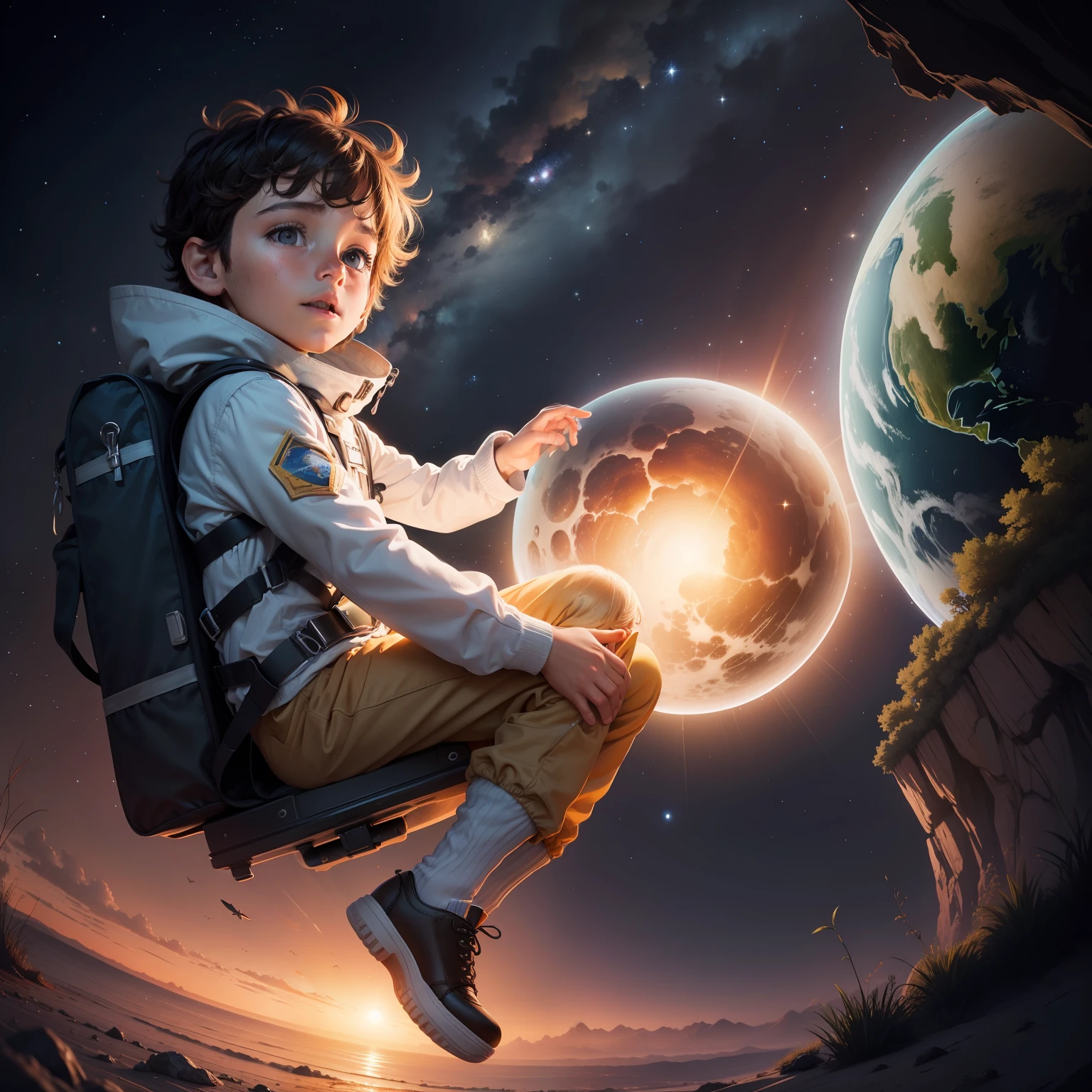 The Beginning of the Journey Once upon a time there was a little explorer named Leo, who dreamed of traveling through outer space. Certo dia, while looking at the bright stars in the night sky, ele decidiu que estava na hora de realizar seu sonho. With the help of your imagination and creativity, ele esperou uma nave espacial feita de caixas de pdesiva.