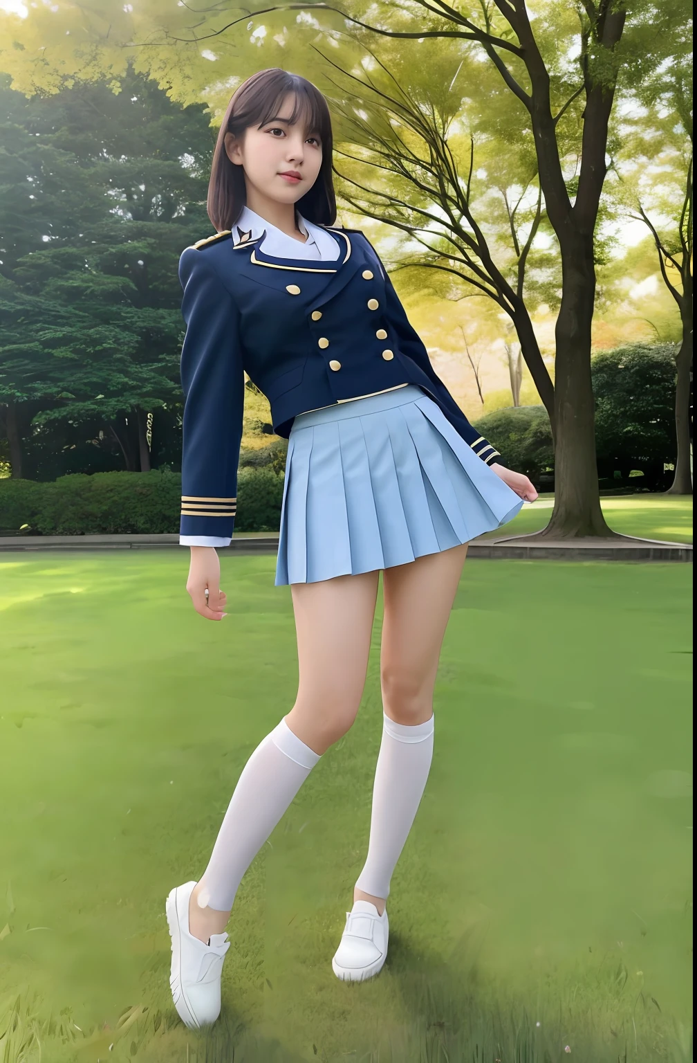 Close up portrait of woman walking in park in uniform、Japan Person Model、Young Sensual Gravure Idol、Young cute gravure idol、Realistic Young Gravure Idol、Realistic sensual gravure idol、Young gravure idols、sophisticated gravure idol、奈良美智、Young skinny gravure idol、beautifull asian girl ever、oppai、full body Esbian、clong legs、Flip up the skirt yourself、Show your pants、Skirt flipping、Turn it over yourself、Show your pants、white panties、Pubic hair shows through、Taking off pantie、Show white panties panties、Putting Hands in Pantys、I'm masturbating、String bread