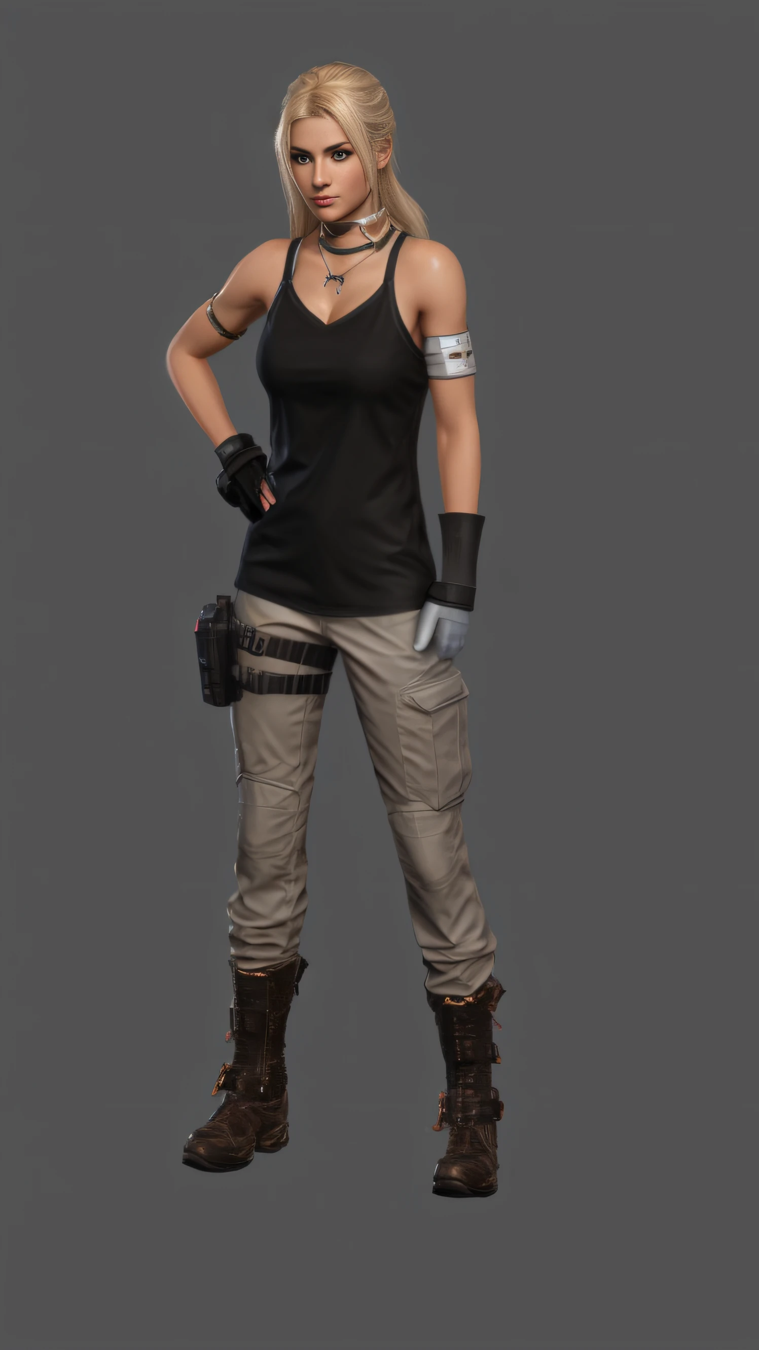 caucasian female，blond hairbl，full bodyesbian, realistic character concept, full body render, Full body female, full body shot hyperdetailed, heroines, Female character, full body character concept, detailed full body concept art, feminine outfit, full body concept art, video game character concept