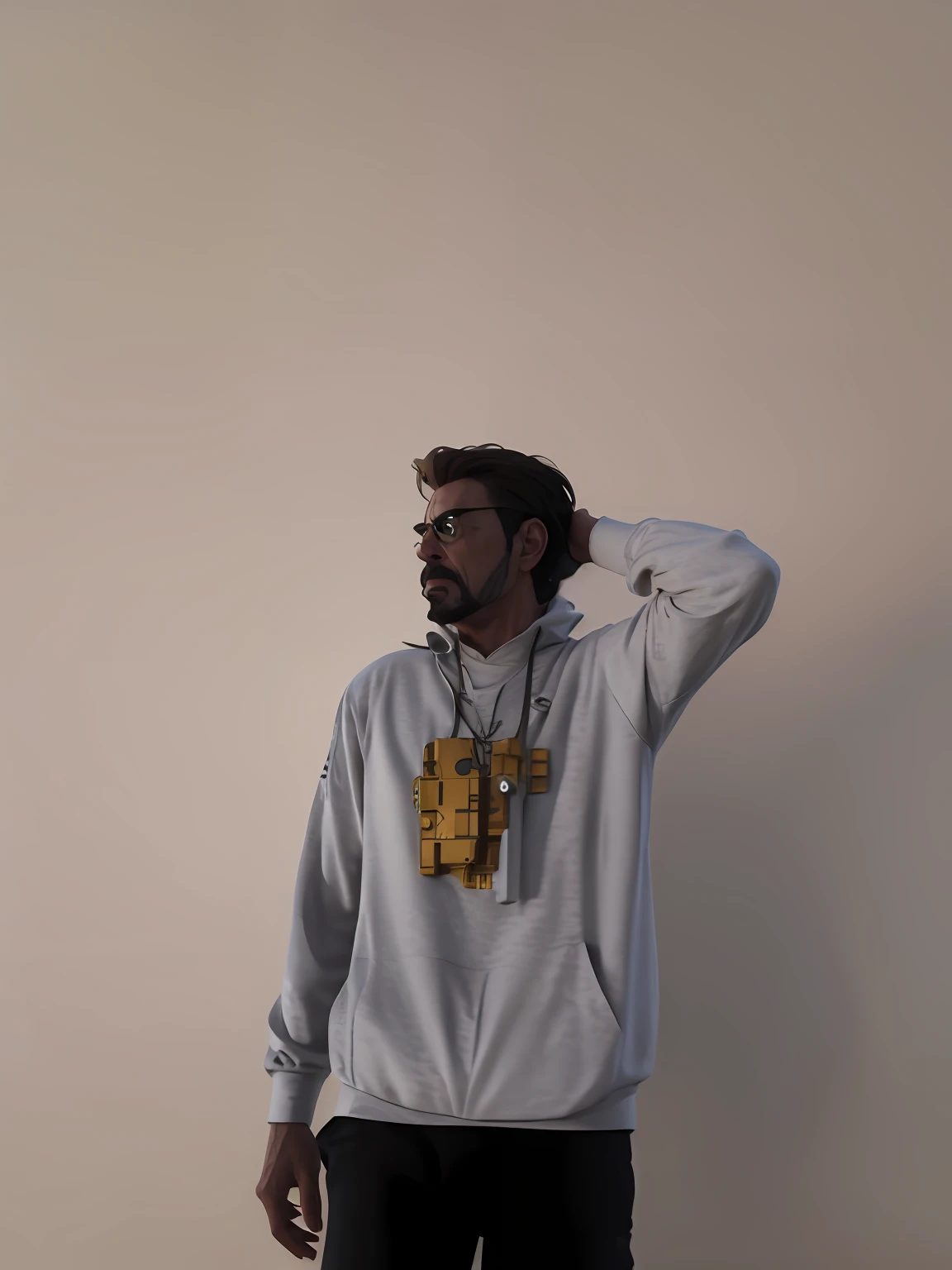 Marvel, Old man Tony Stark, realistically, dynamic lights, old, gray stubble, full shoot, (extremely detailed CG unity 8k wallpaper), trending on ArtStation, trending on CGSociety, High Detail, Sharp focus, dramatic, photorealistic , add more detailing