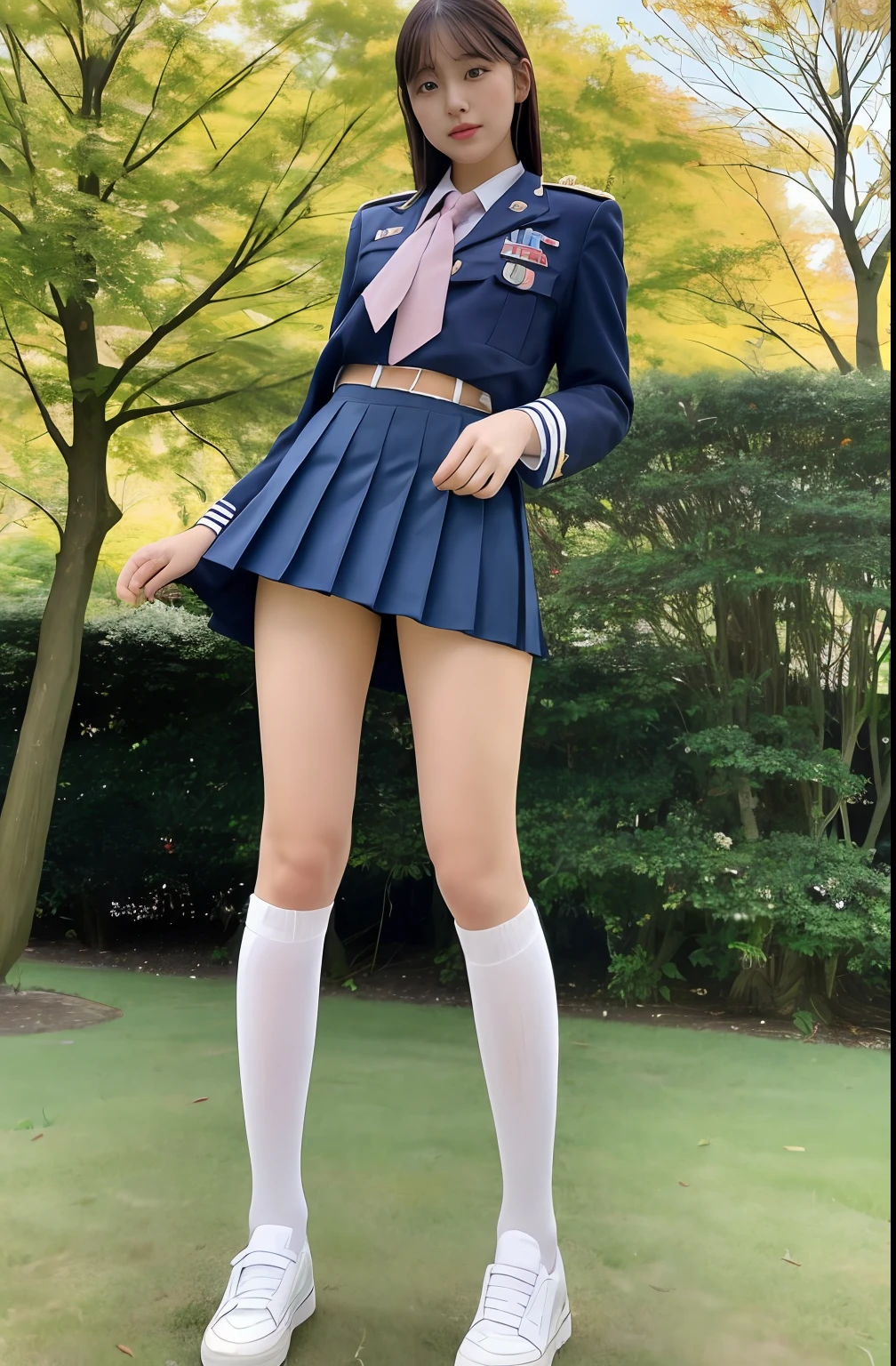 Close up portrait of woman walking in park in uniform、Japan Person Model、Young Sensual Gravure Idol、Young cute gravure idol、Realistic Young Gravure Idol、Realistic sensual gravure idol、Young gravure idols、sophisticated gravure idol、奈良美智、Young skinny gravure idol、beautifull asian girl ever、oppai、full body Esbian、clong legs、Flip up the skirt yourself、Show your pants、Skirt flipping、Turn it over yourself、Show your pants、white panties、Pubic hair shows through、Taking off pantie、Show white panties panties、Putting Hands in Pantys、I'm masturbating、String bread
