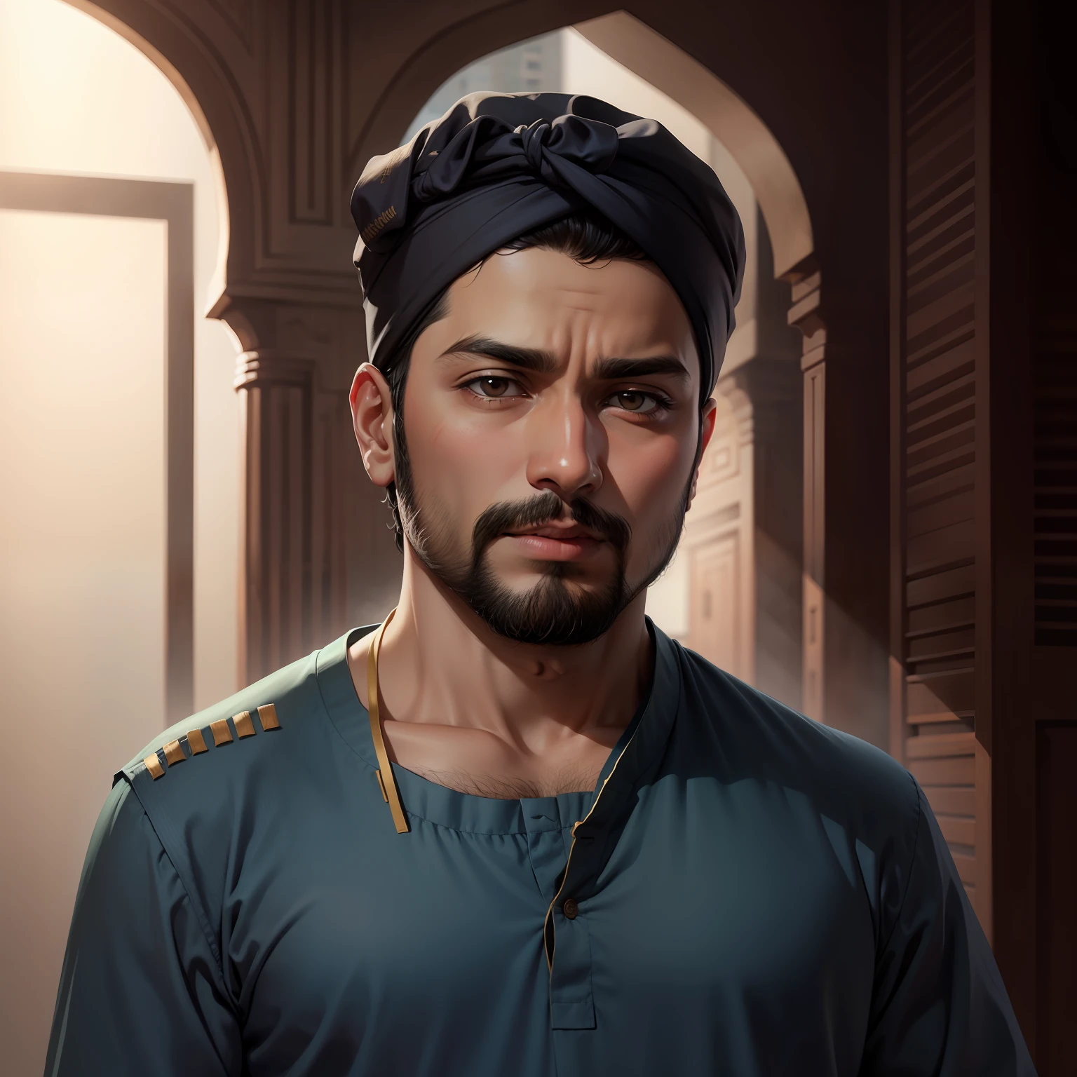 Change background with kurta pajama and islamic pagdi