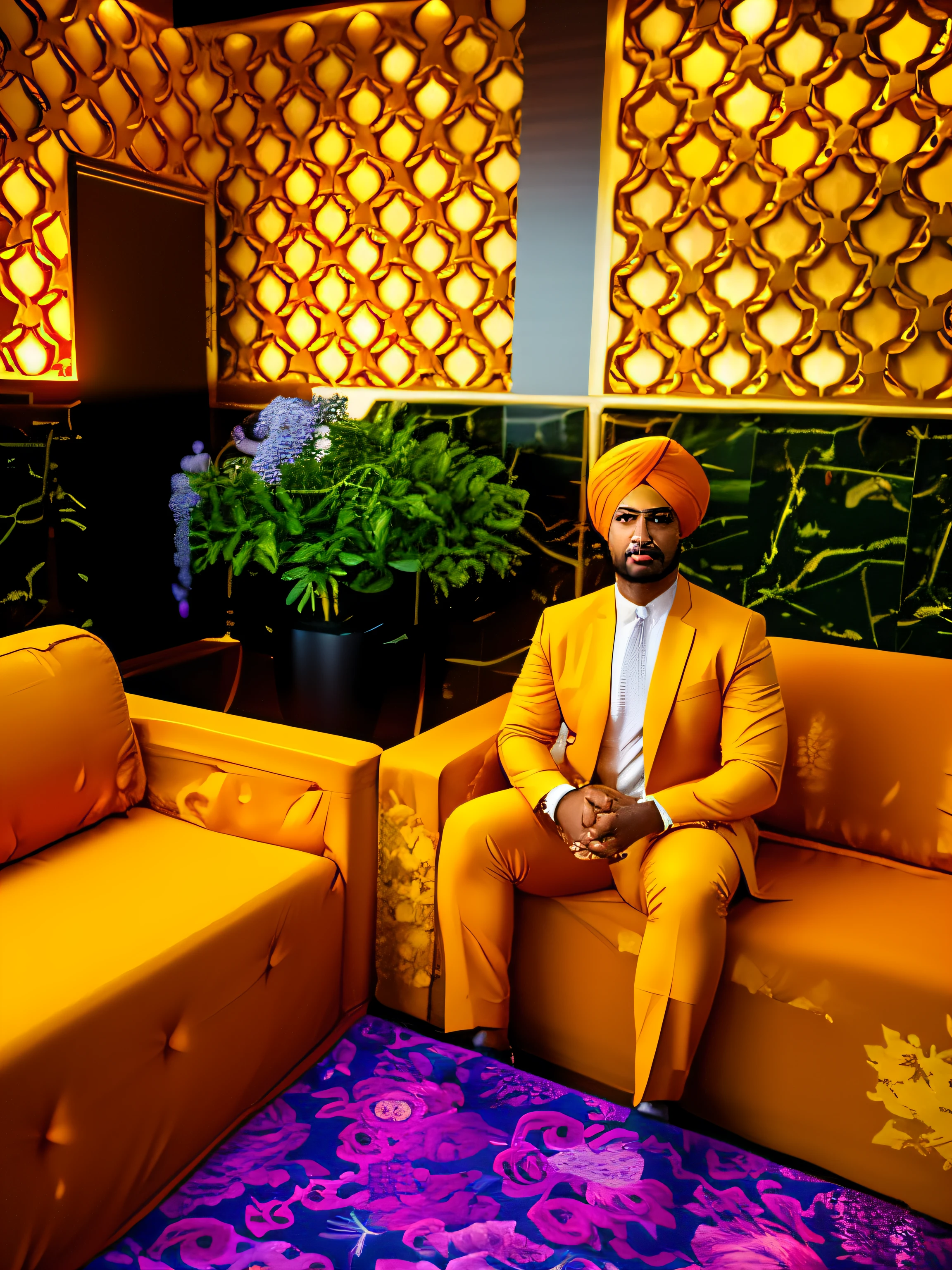 "Keep the face and turban unchanged, but change the background. The face and turban should remain the same. Create an 8k avatar-style image suitable for a profile photo."