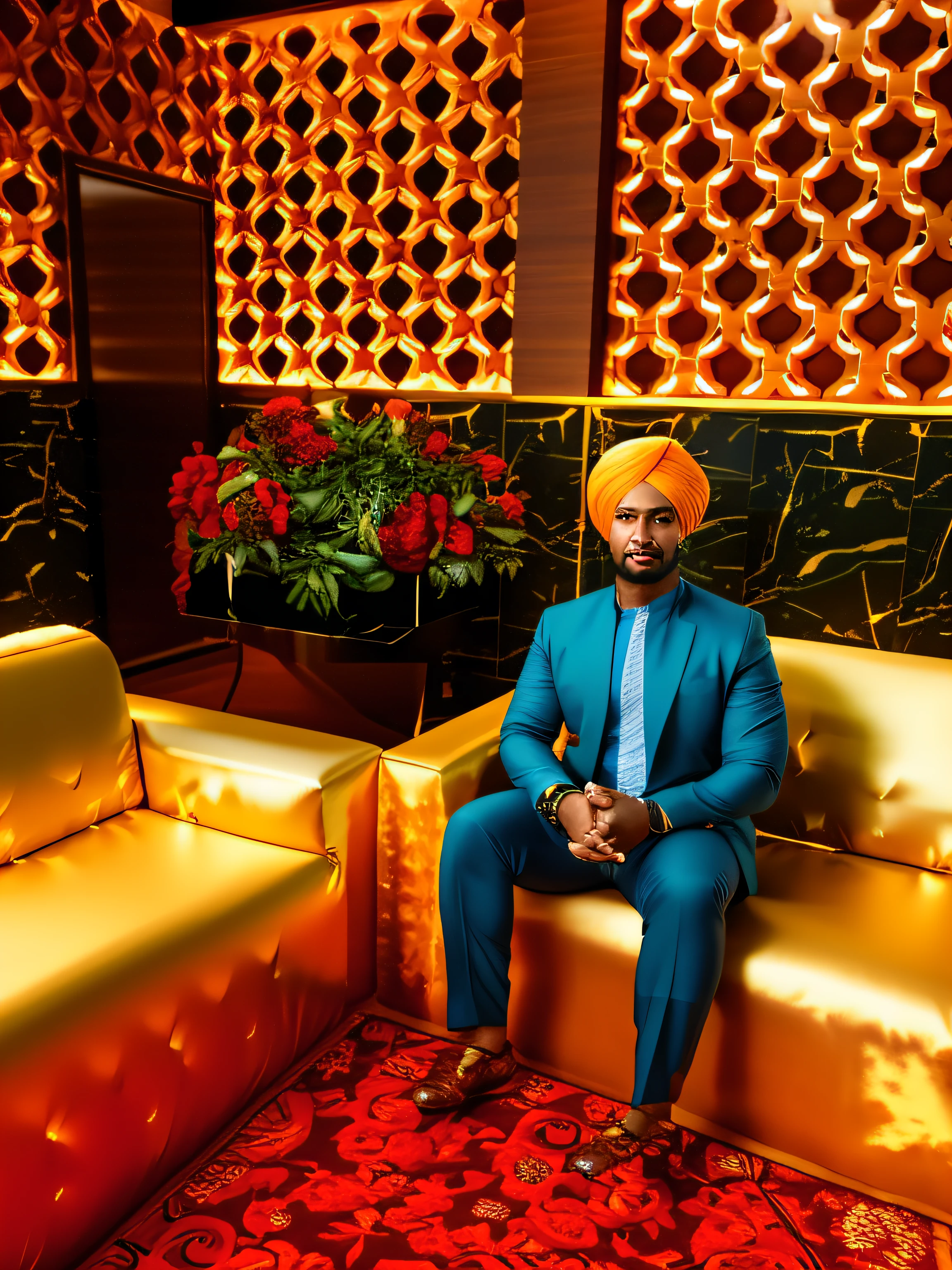 "Keep the face and turban unchanged, but change the background. The face and turban should remain the same. Create an 8k avatar-style image suitable for a profile photo."