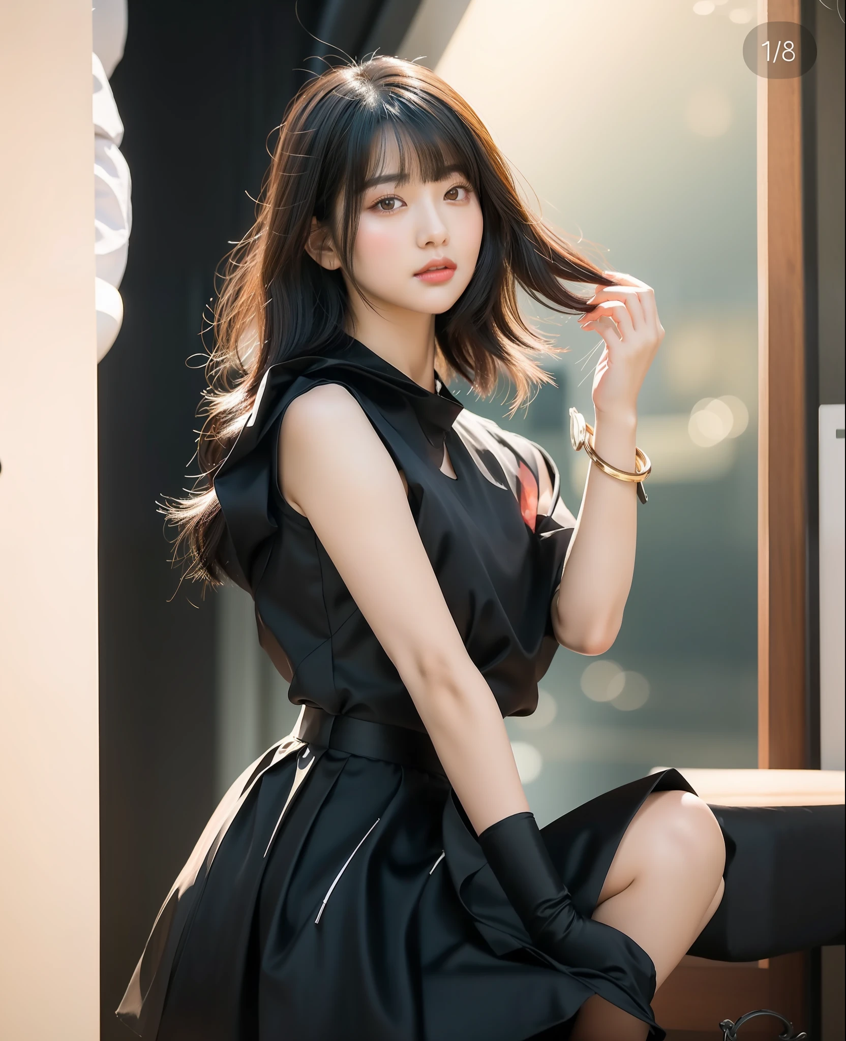 Close up portrait of woman with short black hairstyle, With short hair, Beautiful young Korean woman, Gorgeous young Korean woman, beautiful Korean women, Korean Girl, Young adorable Korean face, Korean Woman, black hime-cut hair, Portrait of female Korean idol, Beautiful Asian Girl, with a bob cut, Beautiful Asian Woman, young cute wan asian face, korean face features