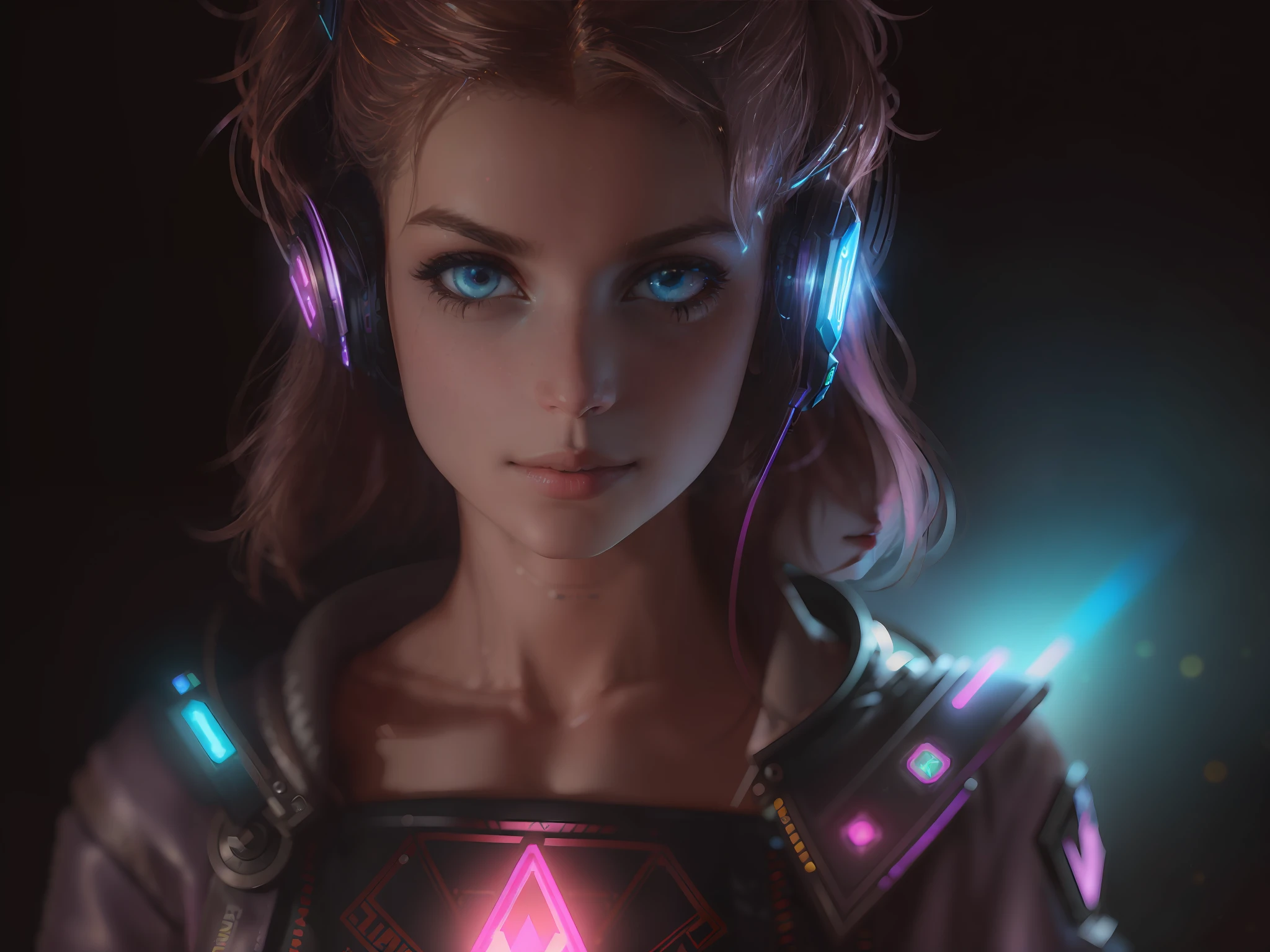 Melhor qualidade, realista, loiro, award-winning Supergirl illustration, (detalhe complicado: 1.2), (detalhe fino), (detalhe complicado), (cinematic lights, luz de fundo de melhor qualidade), lines sharp, foco nítido, arte oficial, unidade 8k papel de parede , absurdo, inacreditavelmente absurdo, tamanho de arquivo enorme, ultra- (in_main_street:1.21), (neon lamp), arte de fantasia, rtx,((closeup photo of triangle by award-winning studio)), 1Supergirl, muito bonita, (cale a boca), seios pequenos, ((Cyberpunk city Street, Battle Maiden)), perfect hands, lindos olhos azuis detalhados, Rosto Perfeito, (blusa Cyberpunk, jaqueta de couro, botas Martin) ,,(headphones_around_hair),((saia plissada) ), ((supermodel pose)),, saia curtinha